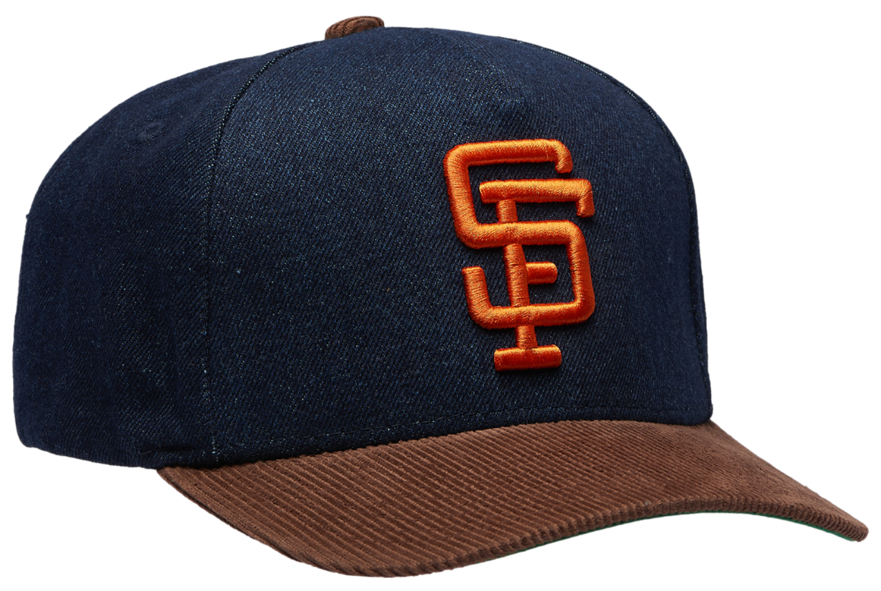 Mitchell & Ness Giants Denim Cord Pro Pinch Cap Image 3 of 5. Tap to open photo gallery.