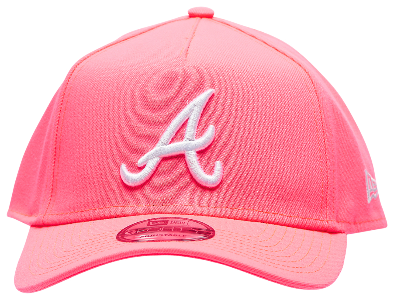 New Era Braves A Frame Neon Adjustable Cap Image 2 of 6. Tap to open photo gallery.