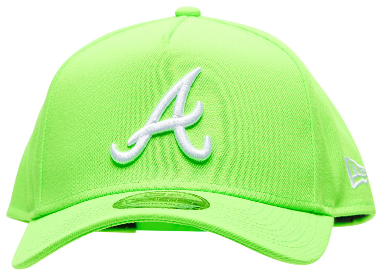 New Era Braves A Frame Neon Adjustable Cap Image 2 of 6. Tap to open photo gallery.