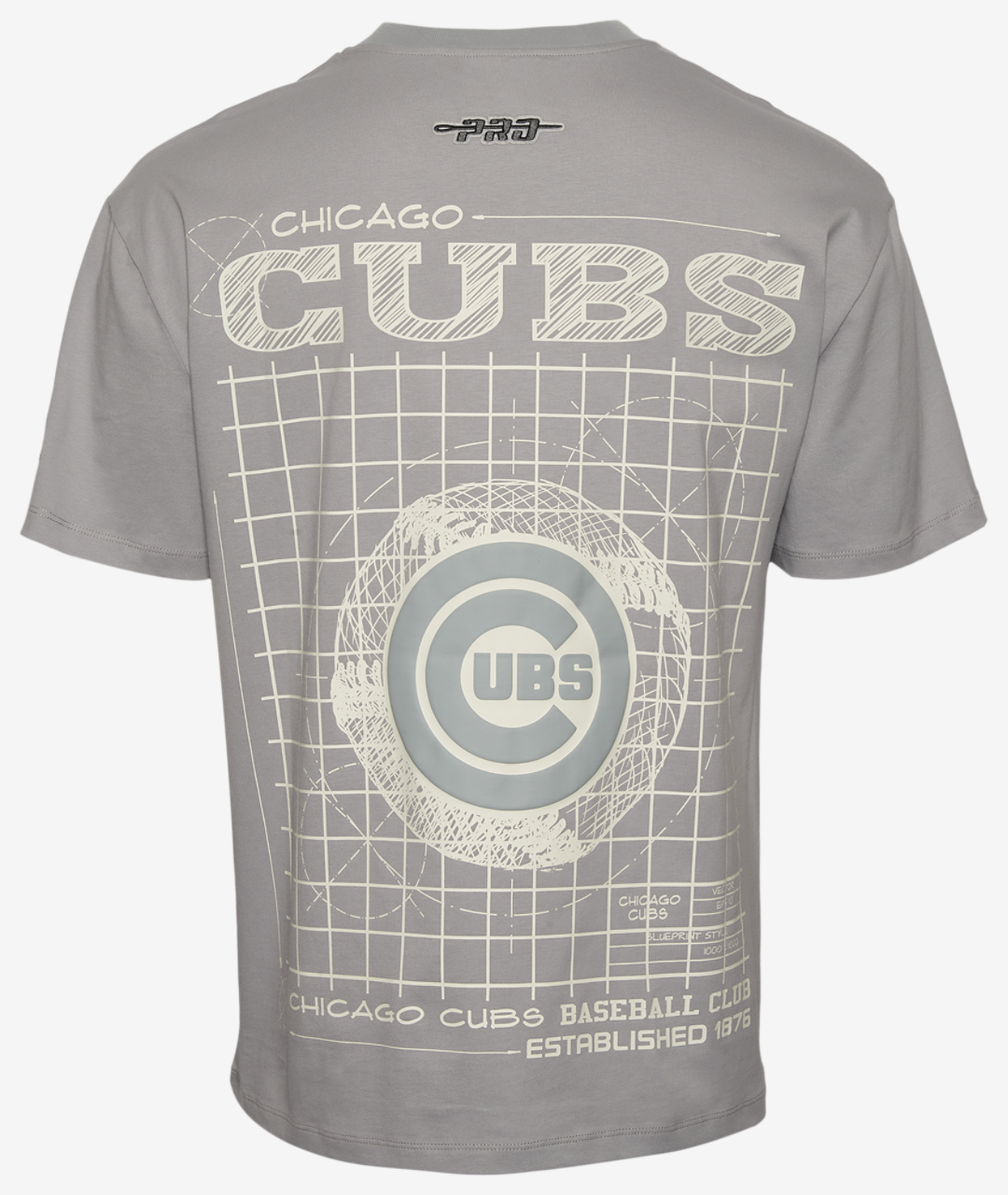 Pro Standard Cubs Blueprint Pro Drop Shoulder FC T-Shirt Image 2 of 3. Tap to open photo gallery.