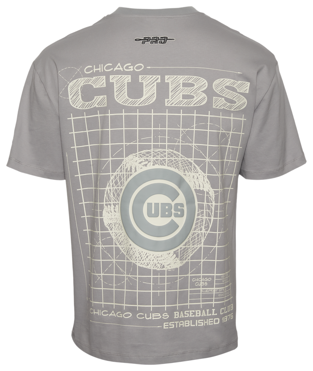 Pro Standard Cubs Blueprint Pro Drop Shoulder FC T-Shirt Image 2 of 3. Tap to open photo gallery.