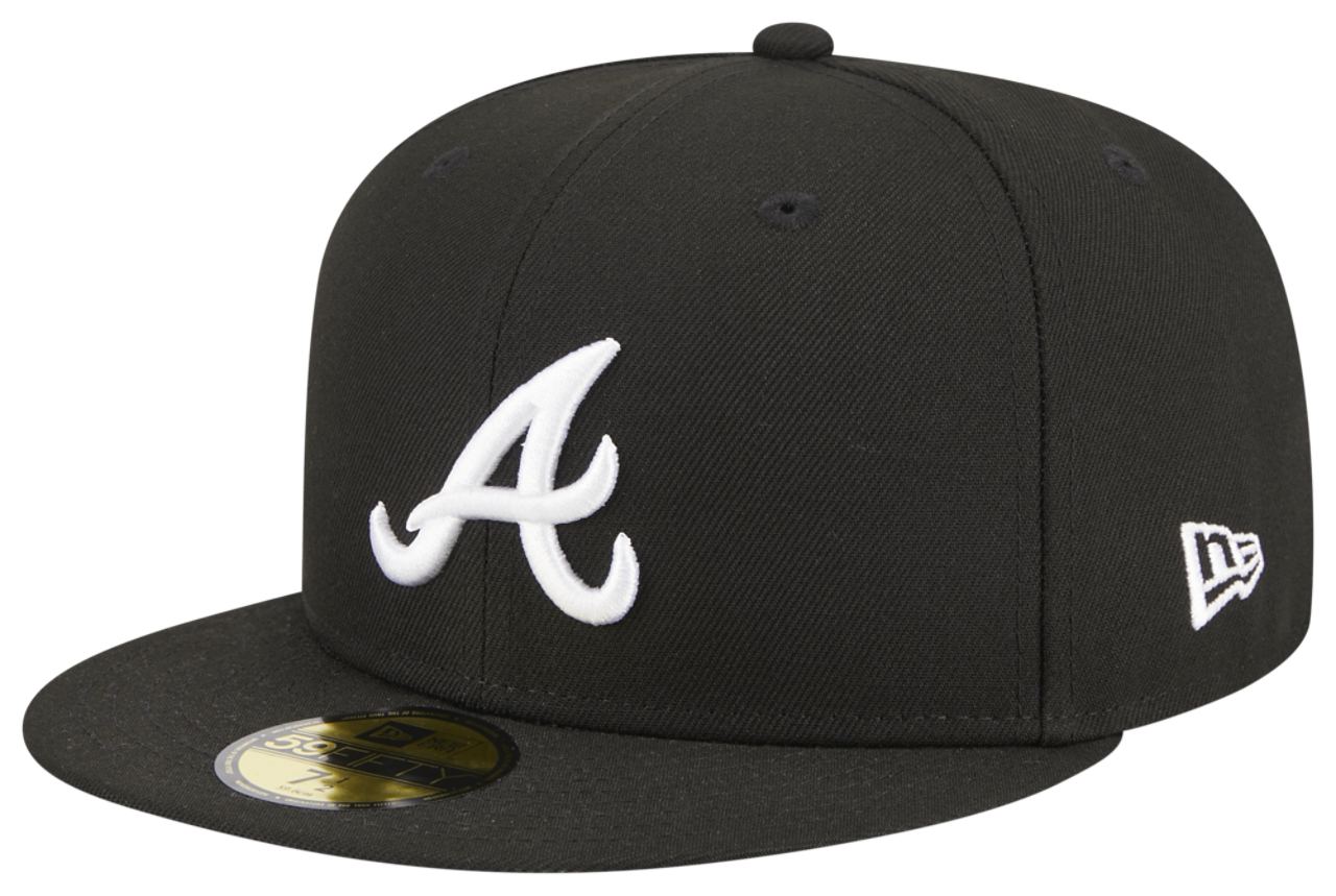 New Era Braves 5950 Evergreen Side Patch Fitted Hat Image 1 of 7. Tap to open photo gallery.