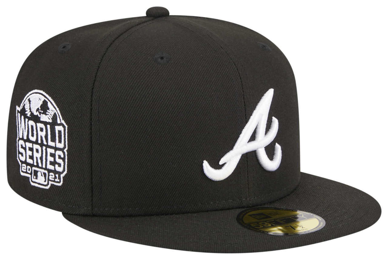 New Era Braves 5950 Evergreen Side Patch Fitted Hat Image 3 of 7. Tap to open photo gallery.