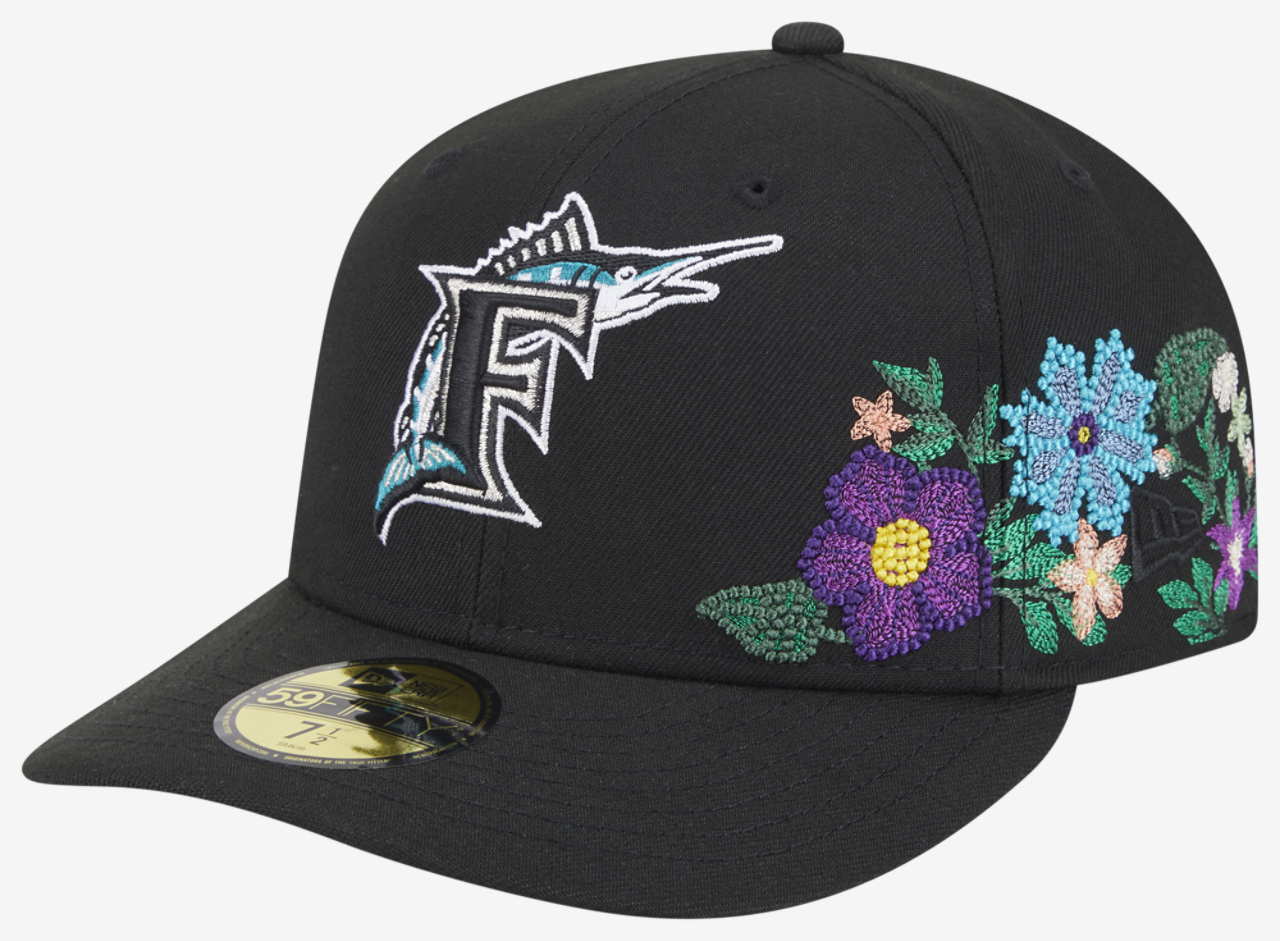New Era Marlins Tonal Florals Cap Image 1 of 7. Tap to open photo gallery.
