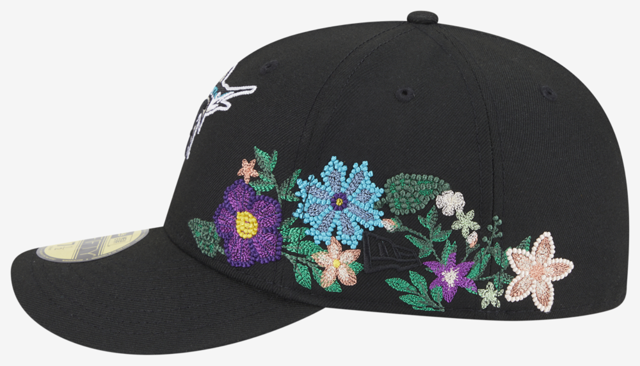 New Era Marlins Tonal Florals Cap Image 6 of 7. Tap to open photo gallery.