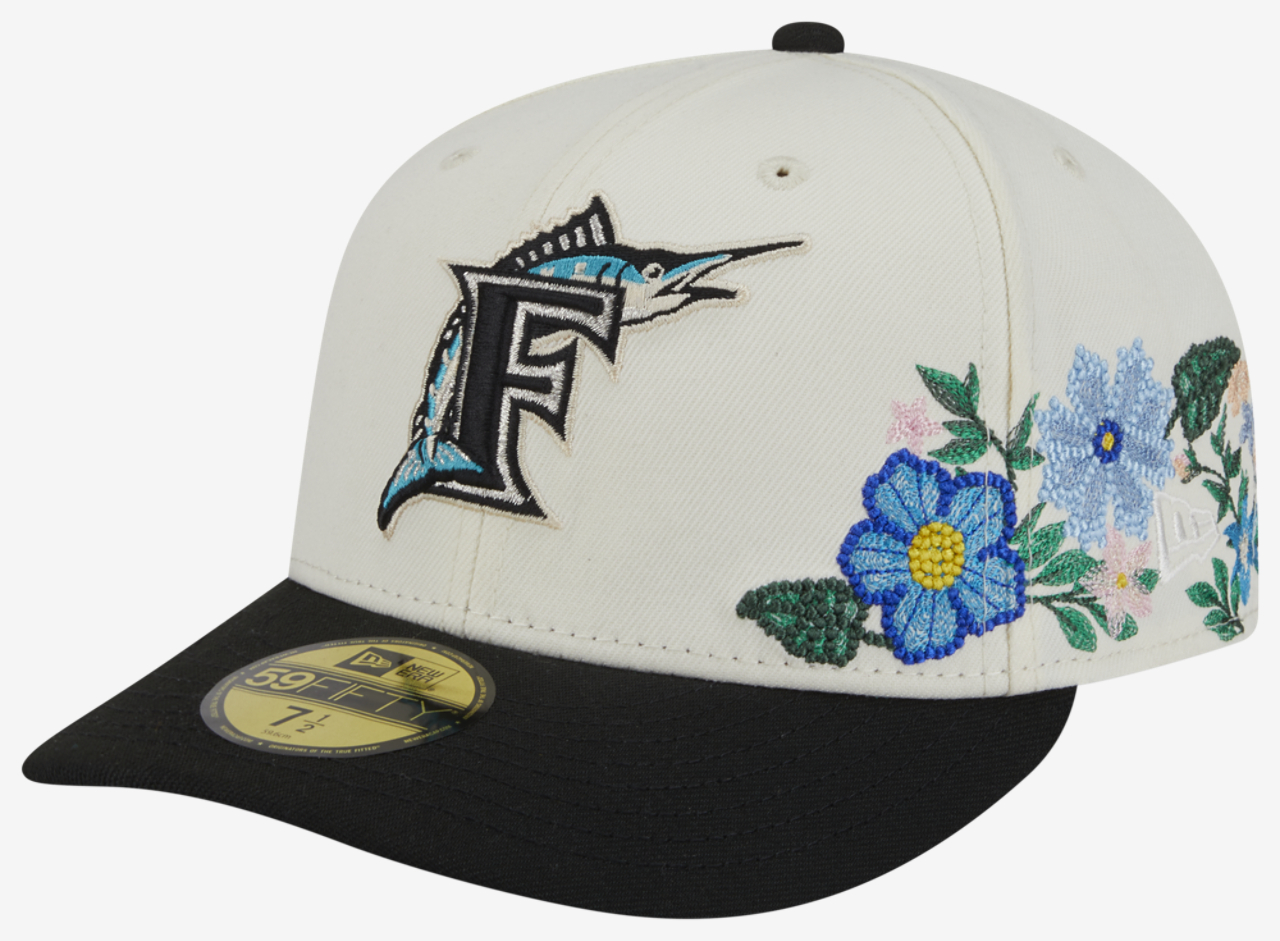 New Era Marlins Tonal Florals Cap Image 1 of 7. Tap to open photo gallery.