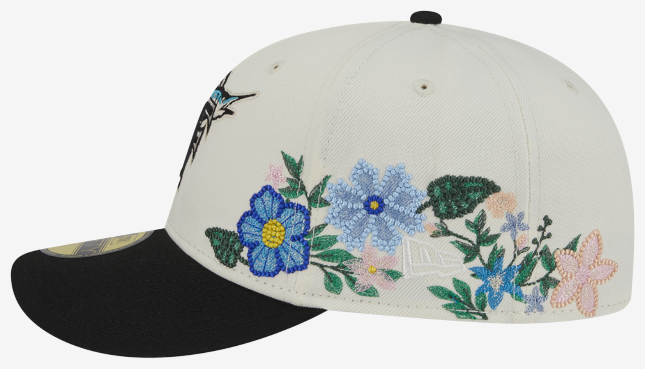 New Era Marlins Tonal Florals Cap Image 6 of 7. Tap to open photo gallery.