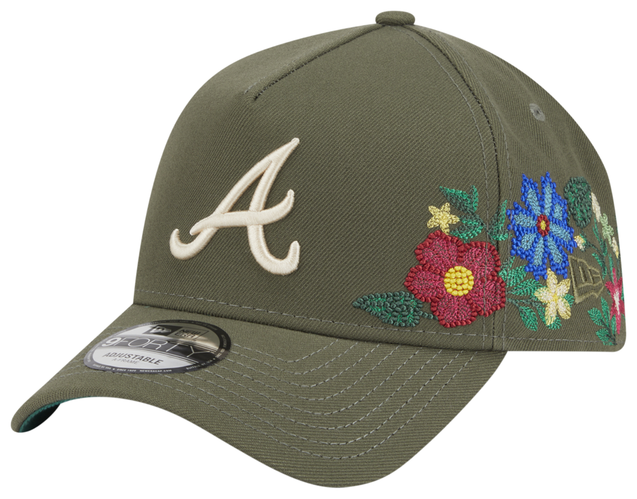 New Era Braves 9Forty A-Frame Floral Cap Image 1 of 7. Tap to open photo gallery.