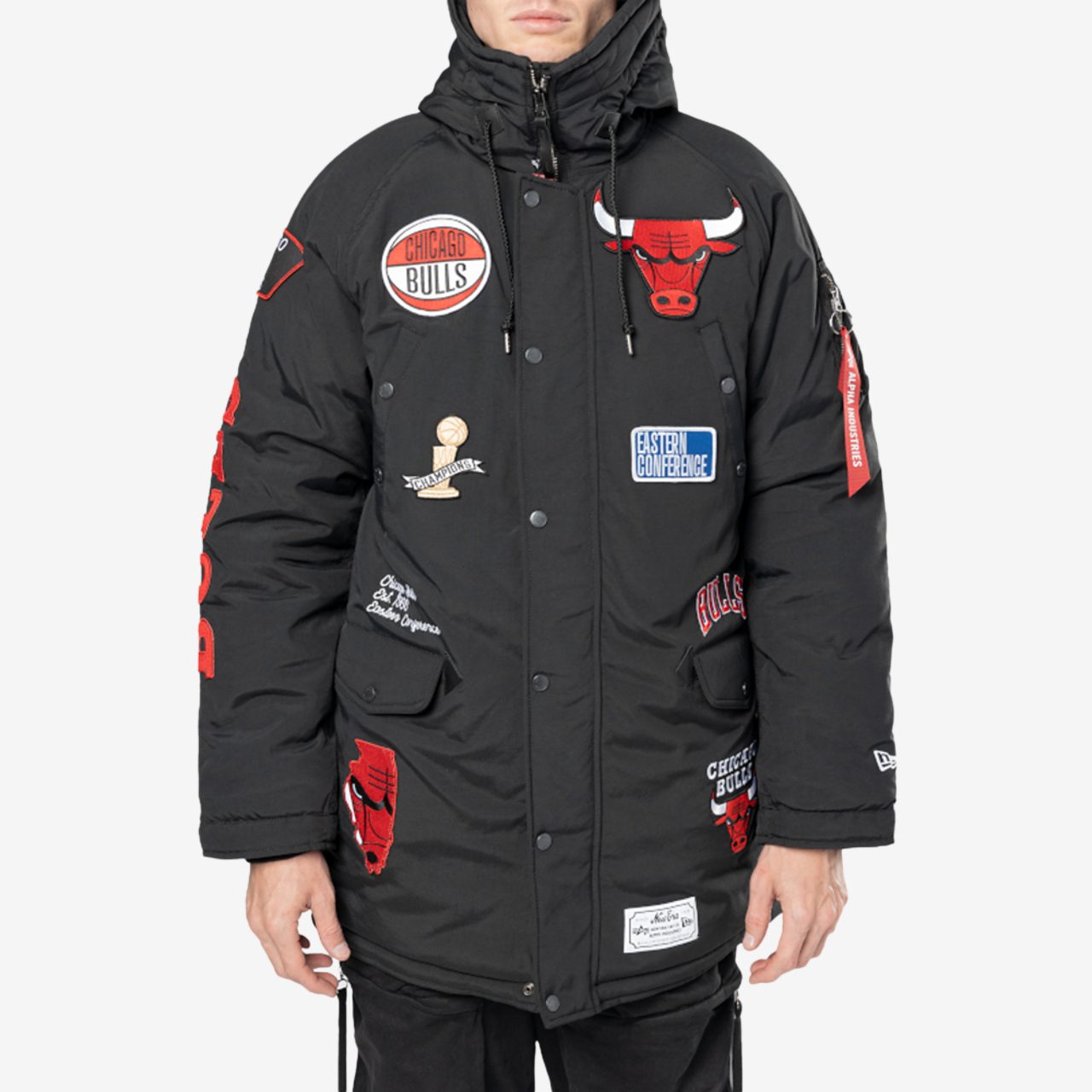 New Era Bulls Alpha Parka Image 1 of 8. Tap to open photo gallery.