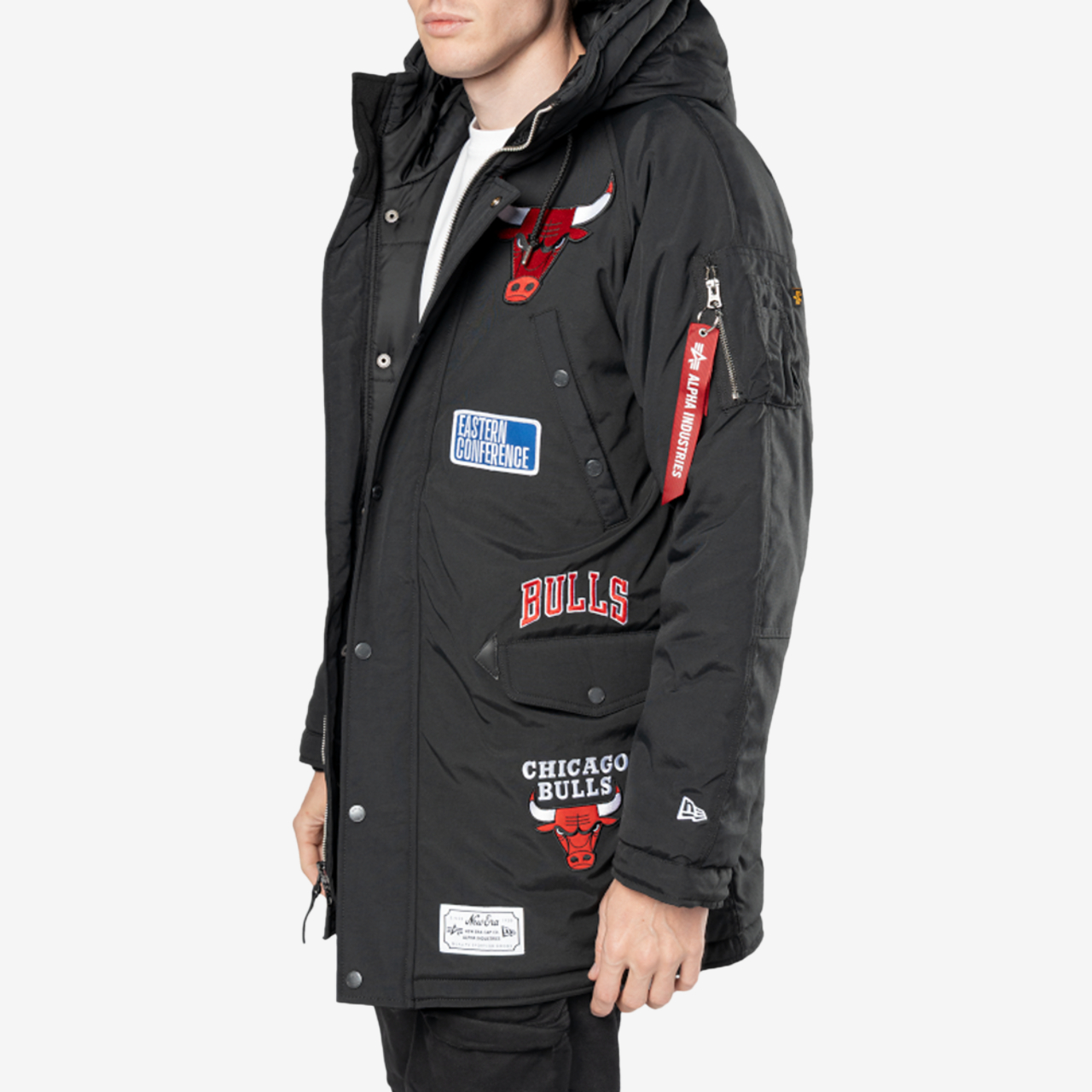 New Era Bulls Alpha Parka Image 2 of 8. Tap to open photo gallery.