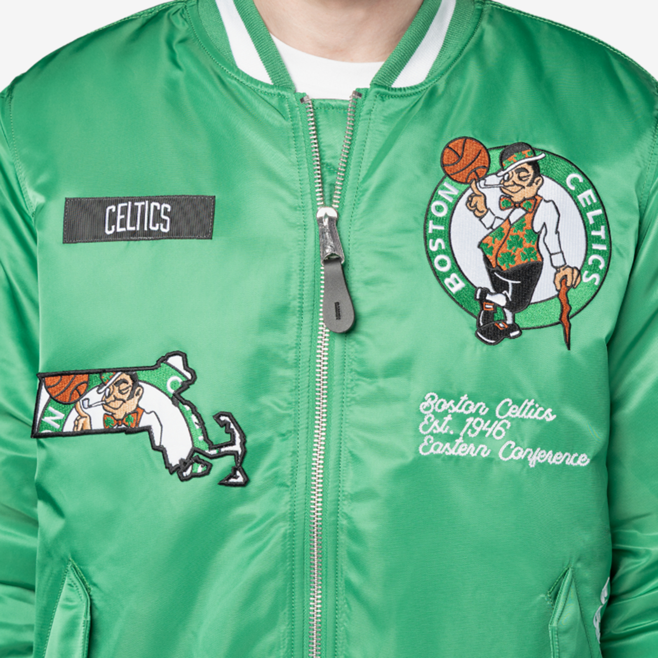 New Era Celtics Alpha Jacket Image 3 of 6. Tap to open photo gallery.