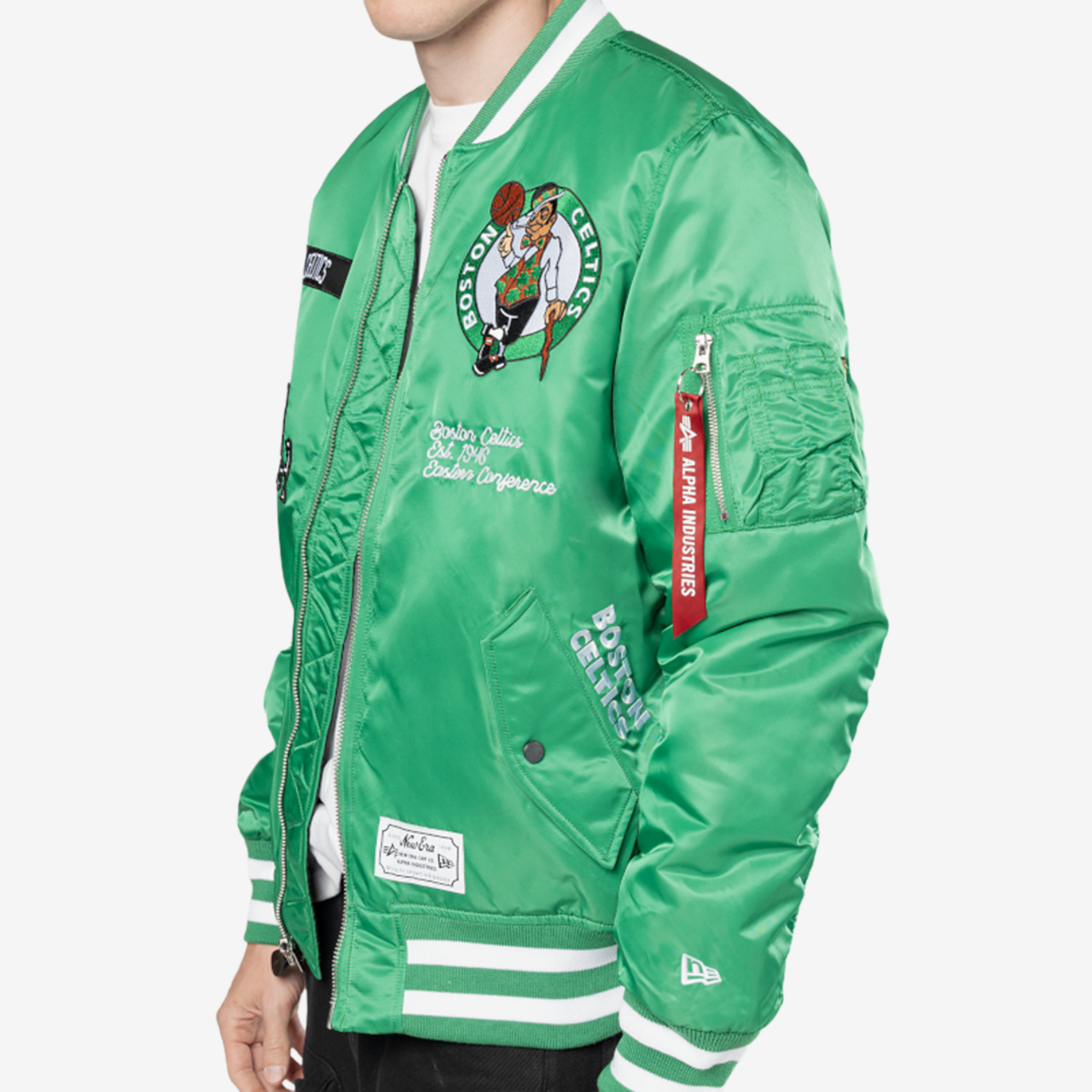 New Era Celtics Alpha Jacket Image 4 of 6. Tap to open photo gallery.