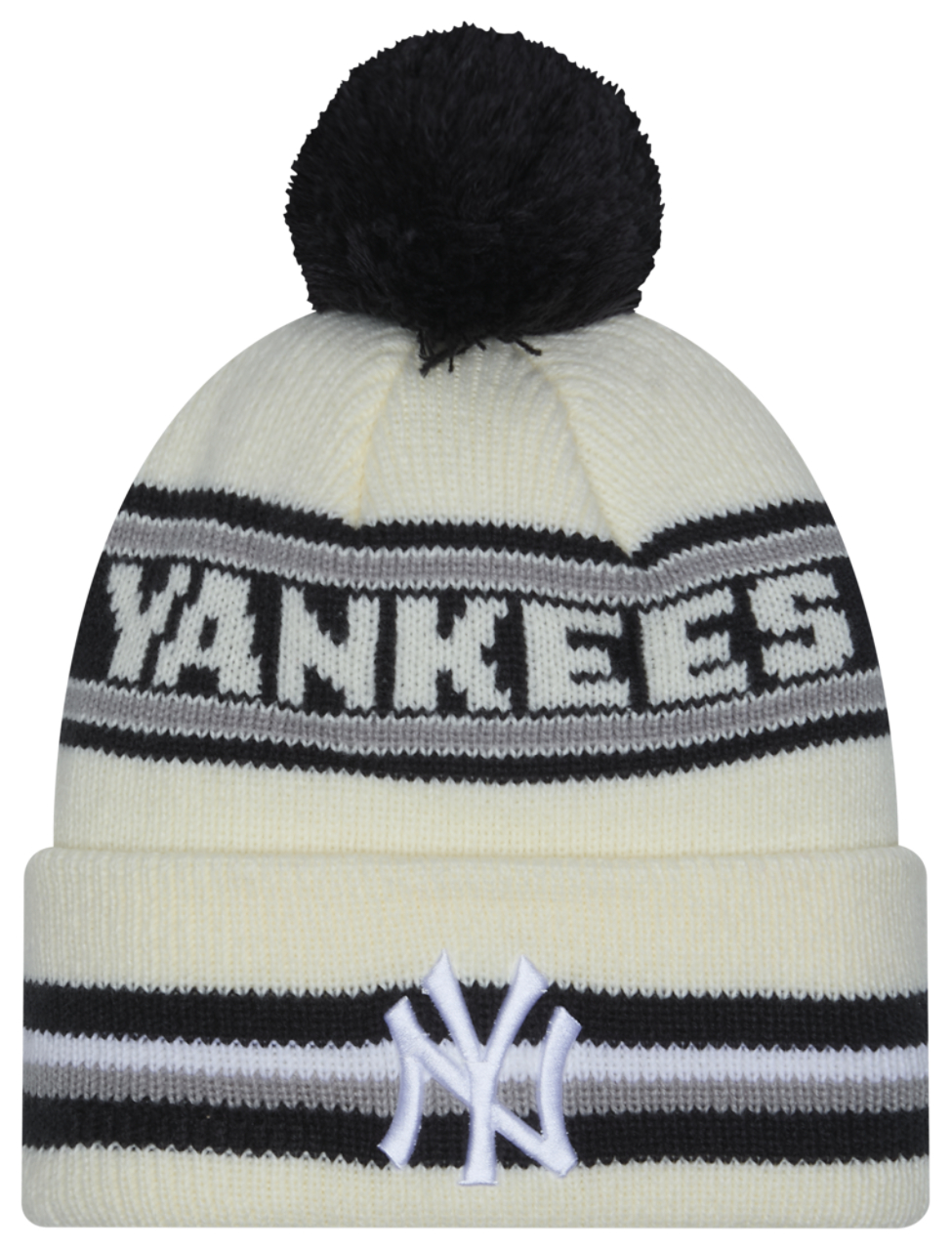 New Era Yankees Striped Classic Pomknit Image 1 of 3. Tap to open photo gallery.