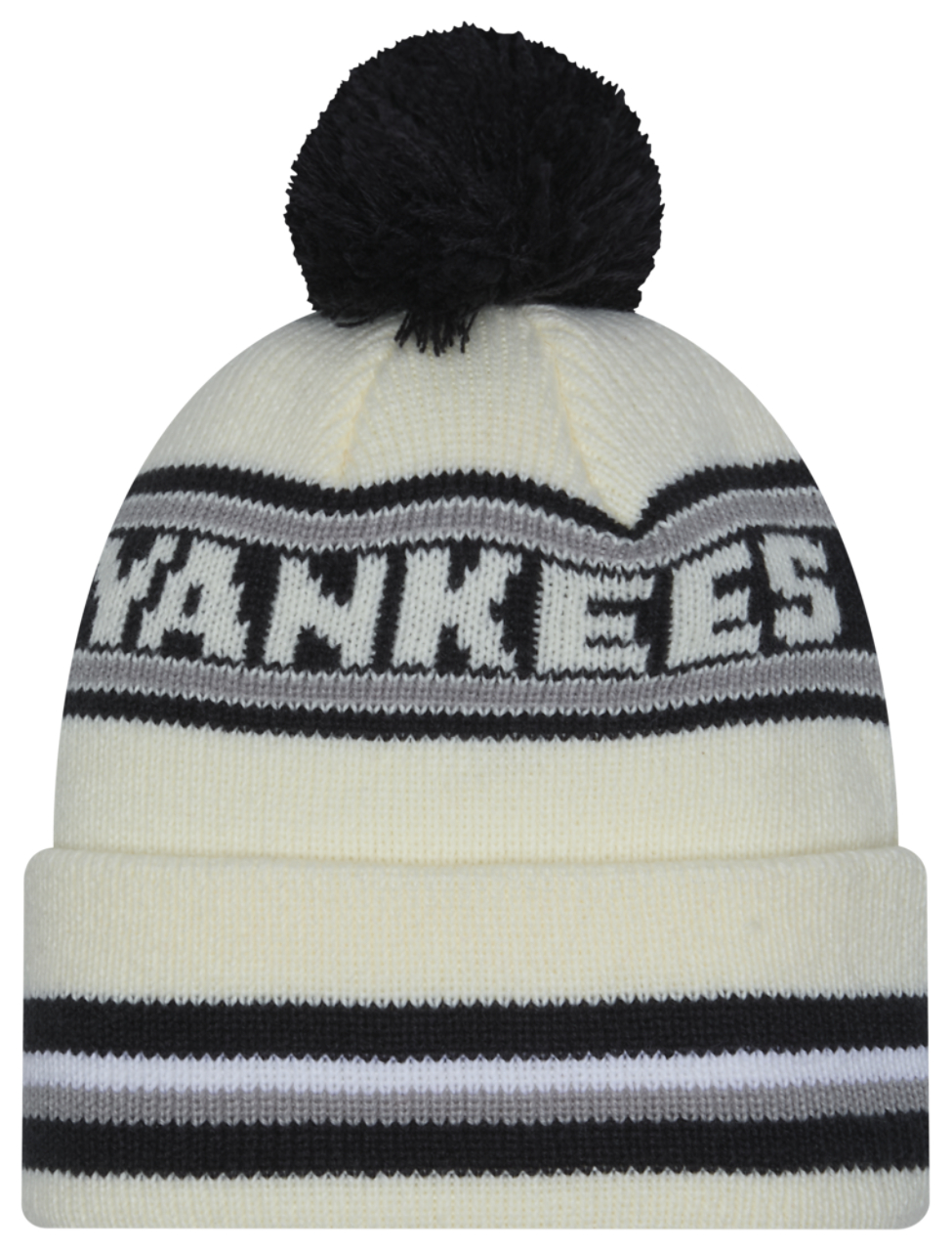 New Era Yankees Striped Classic Pomknit Image 3 of 3. Tap to open photo gallery.