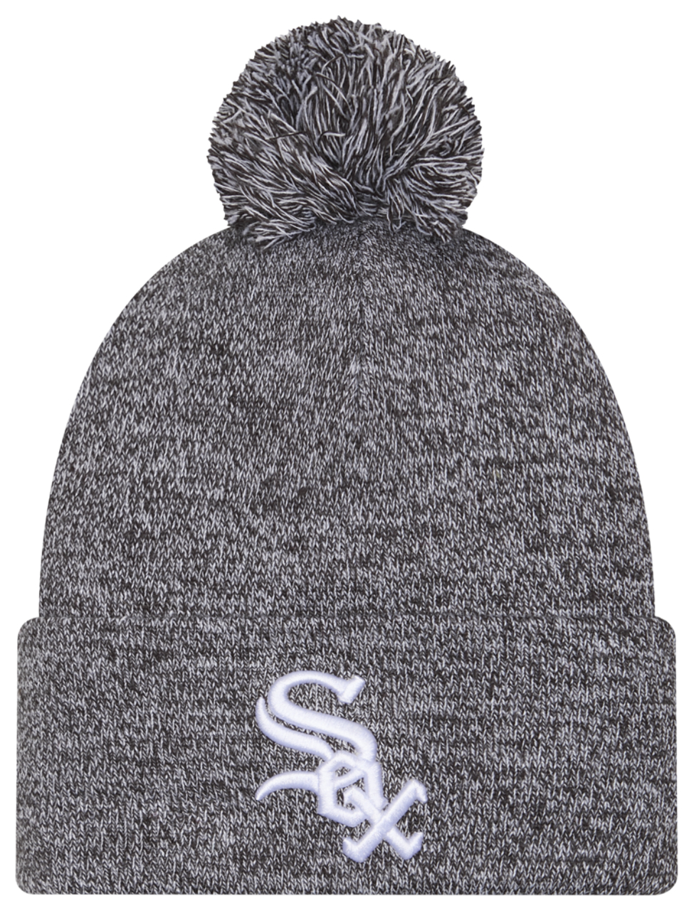 New Era White Sox Marl Pom Knit Image 1 of 3. Tap to open photo gallery.