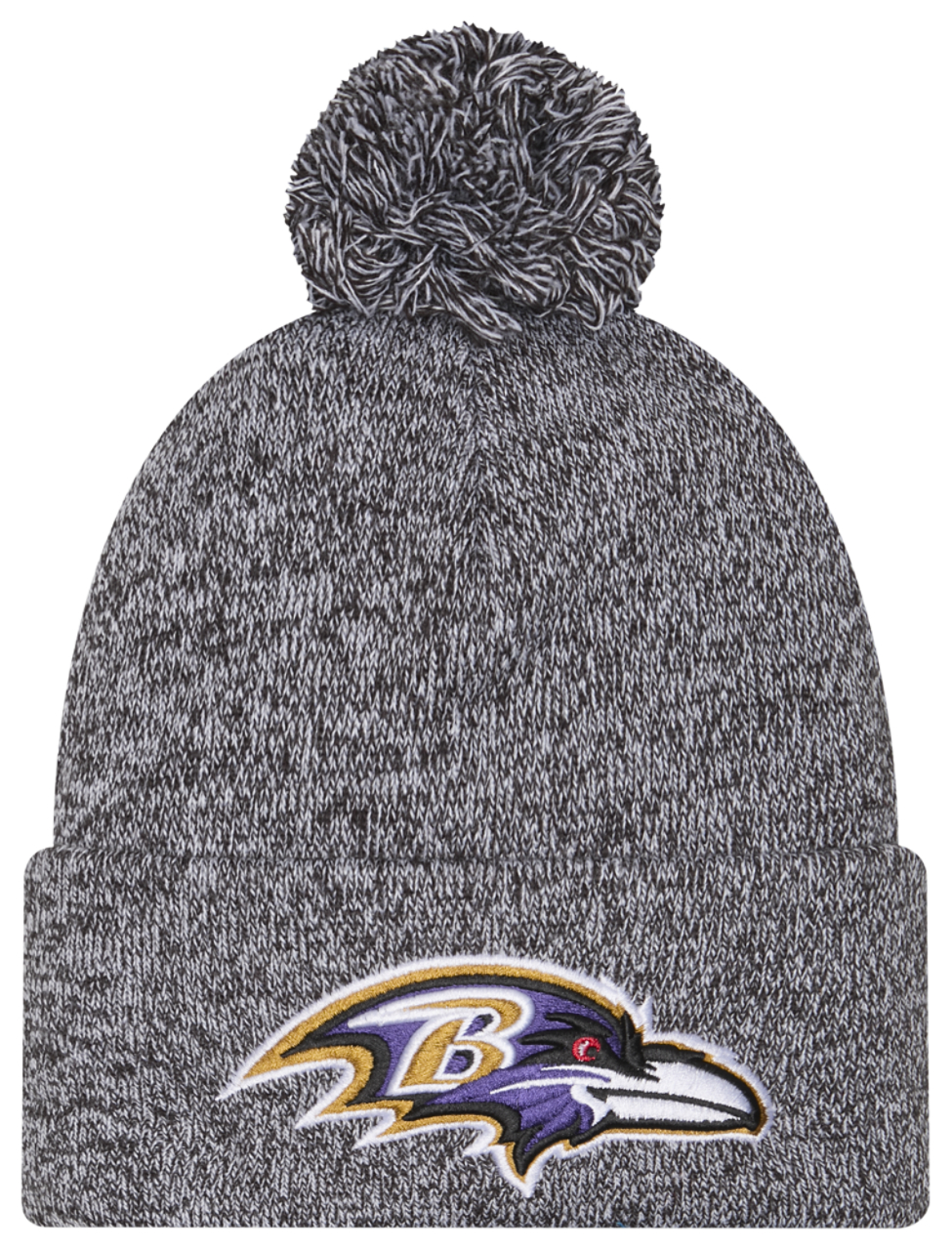 New Era Ravens Marl Pom Knit Image 1 of 3. Tap to open photo gallery.