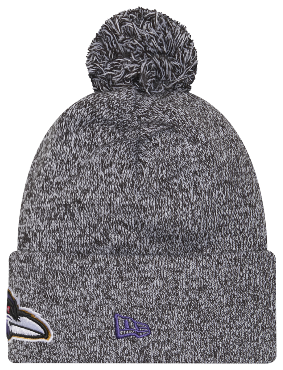 New Era Ravens Marl Pom Knit Image 2 of 3. Tap to open photo gallery.