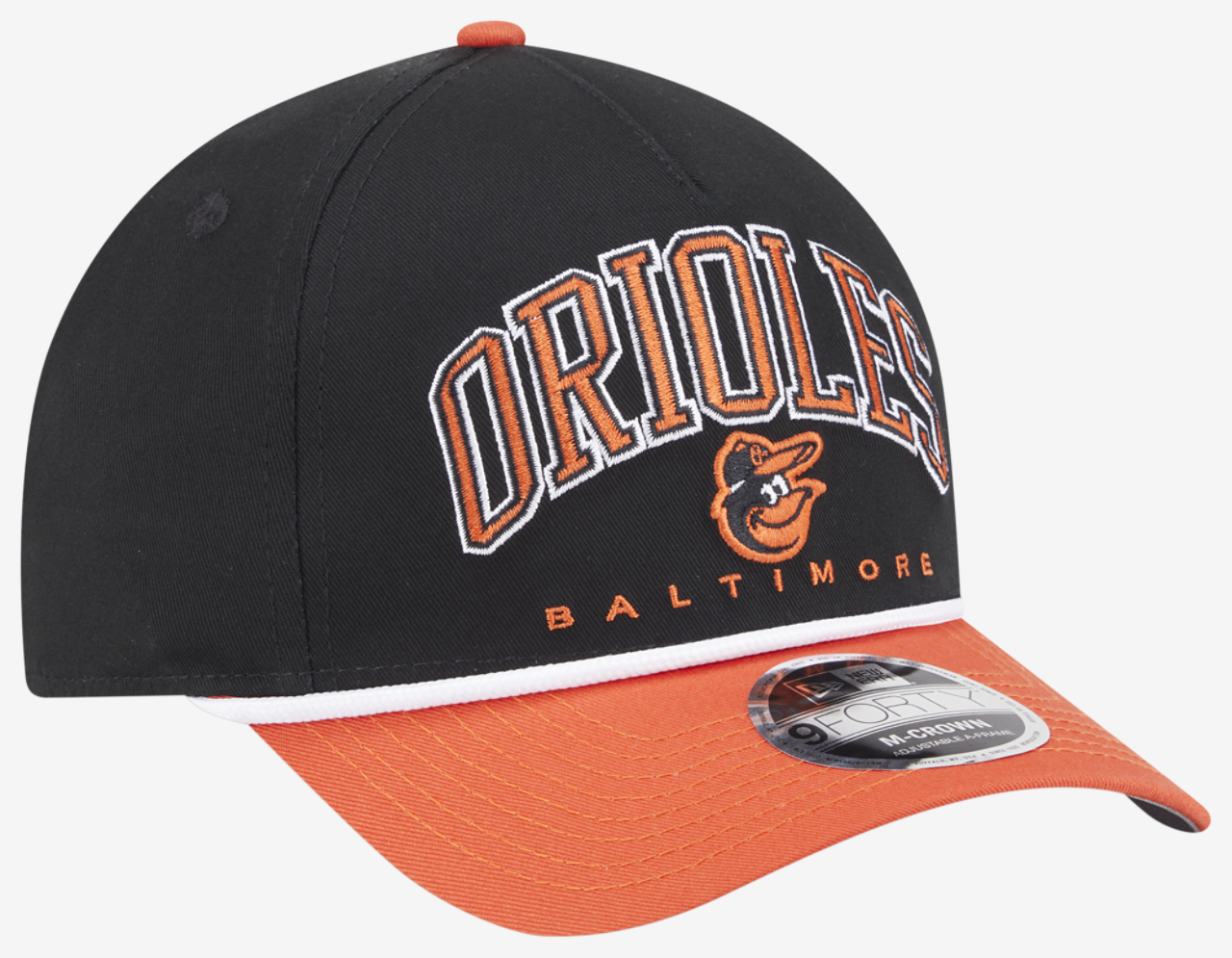 New Era Orioles 9FORTY MC A-Frame Arch Cap Image 3 of 7. Tap to open photo gallery.