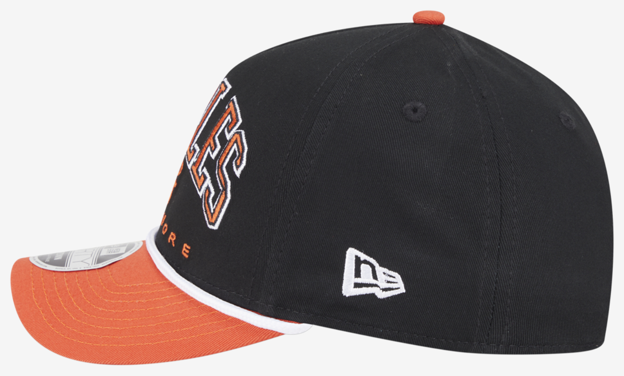 New Era Orioles 9FORTY MC A-Frame Arch Cap Image 4 of 7. Tap to open photo gallery.