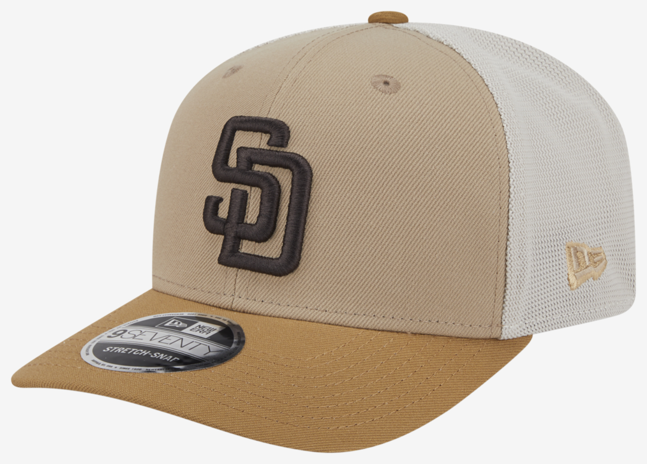 New Era Padres 9SEVENTY SS 2T Trucker Image 1 of 7. Tap to open photo gallery.