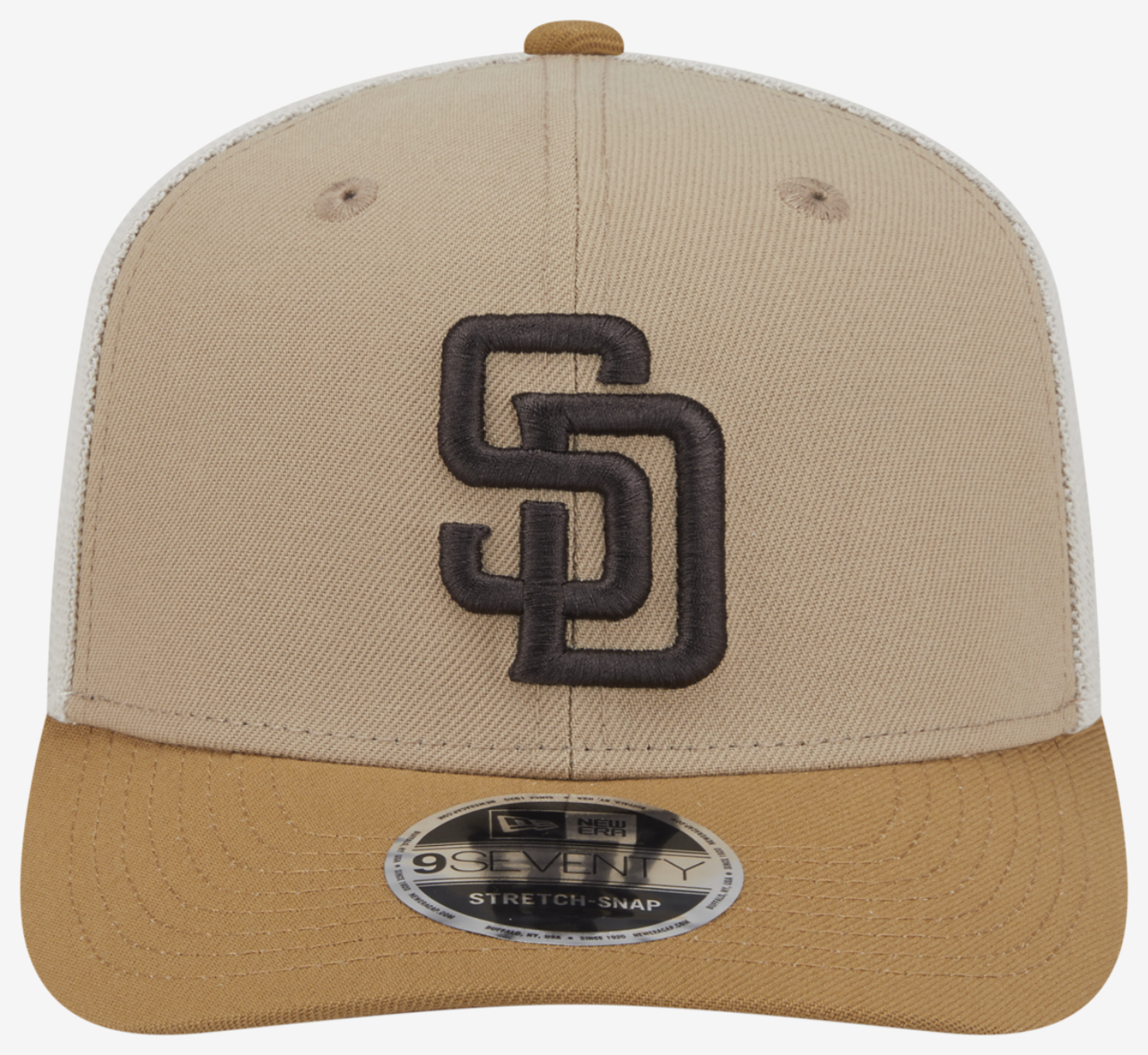 New Era Padres 9SEVENTY SS 2T Trucker Image 2 of 7. Tap to open photo gallery.