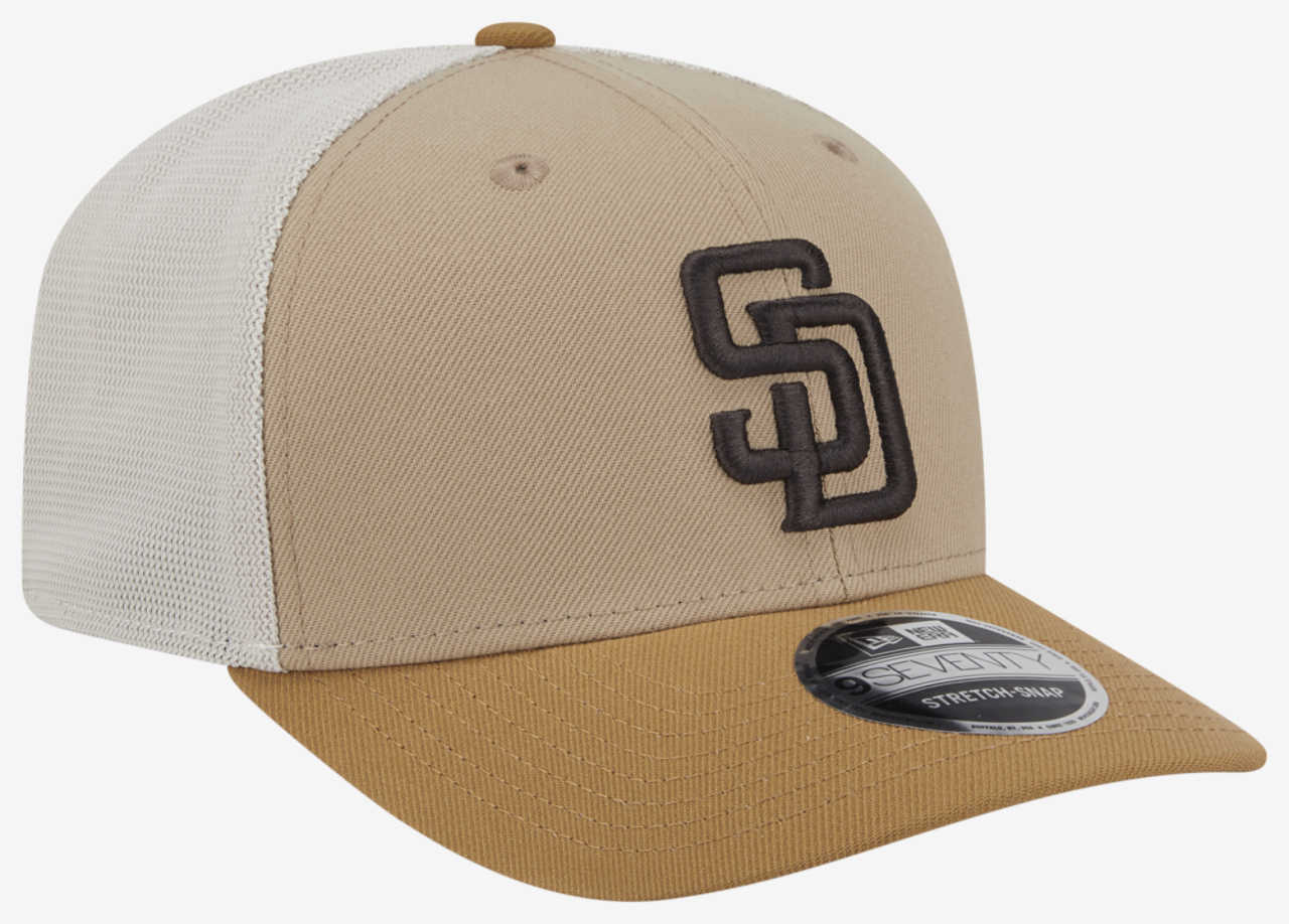 New Era Padres 9SEVENTY SS 2T Trucker Image 3 of 7. Tap to open photo gallery.