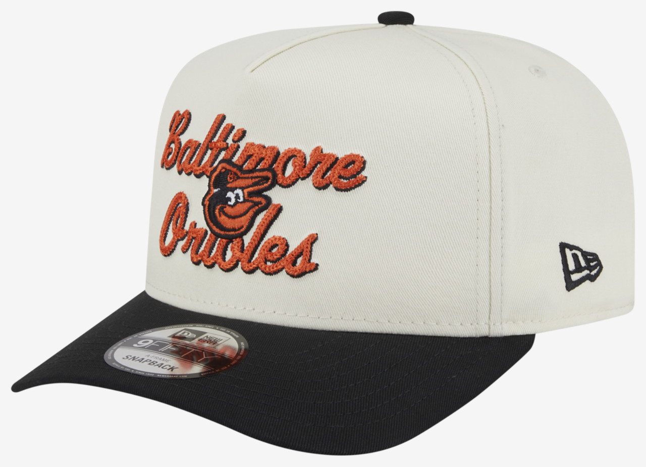 New Era Orioles 9FIFTY A-Frame Chainstitch Cap Image 1 of 7. Tap to open photo gallery.