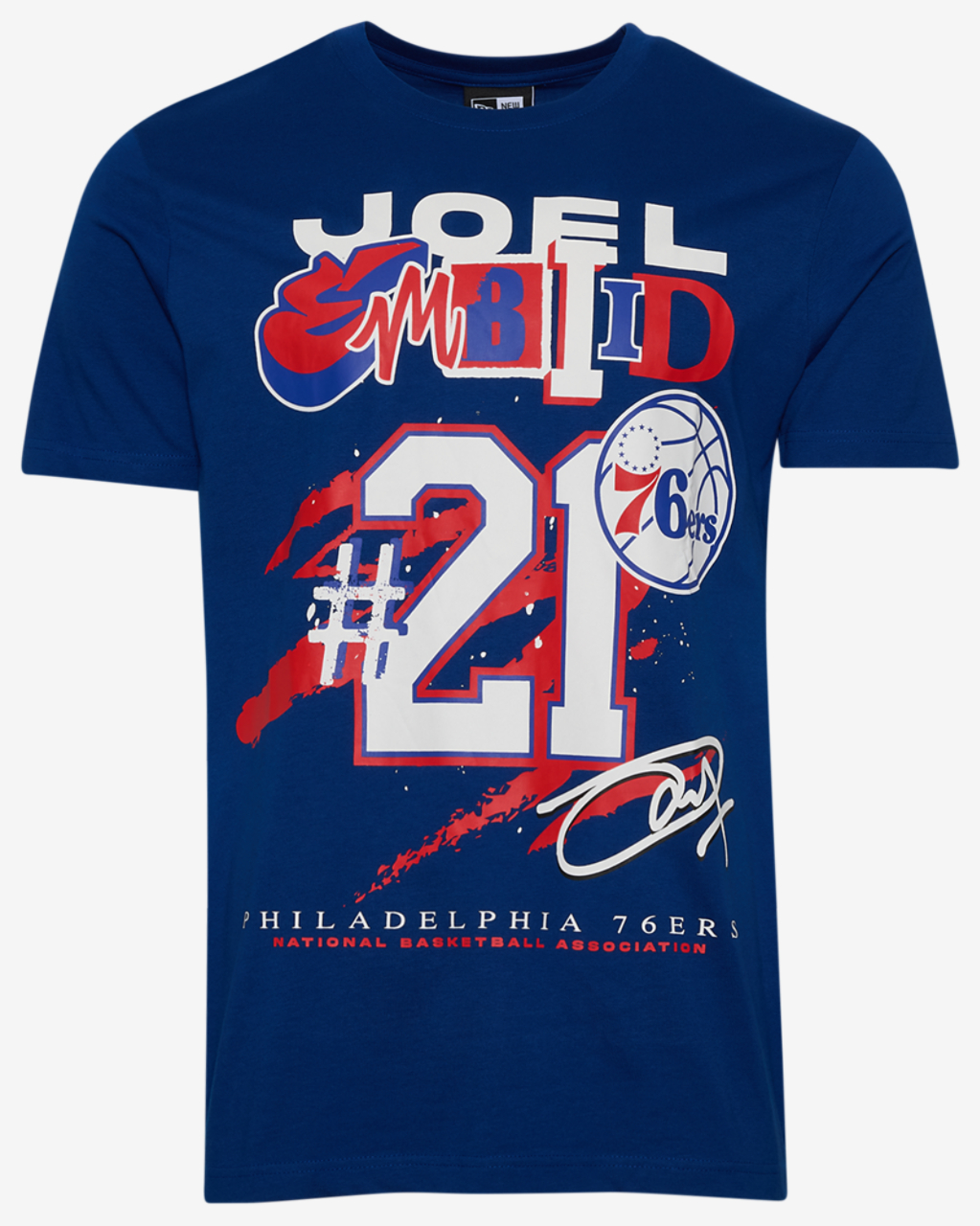 New Era 76ers Joel Embiid Oversize T-Shirt Image 1 of 2. Tap to open photo gallery.