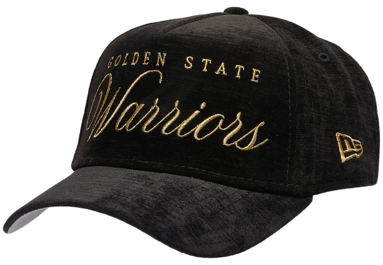 New Era Warriors 940 A Frame Velvet Script Cap Image 1 of 5. Tap to open photo gallery.