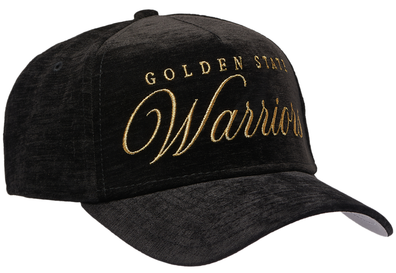 New Era Warriors 940 A Frame Velvet Script Cap Image 3 of 5. Tap to open photo gallery.