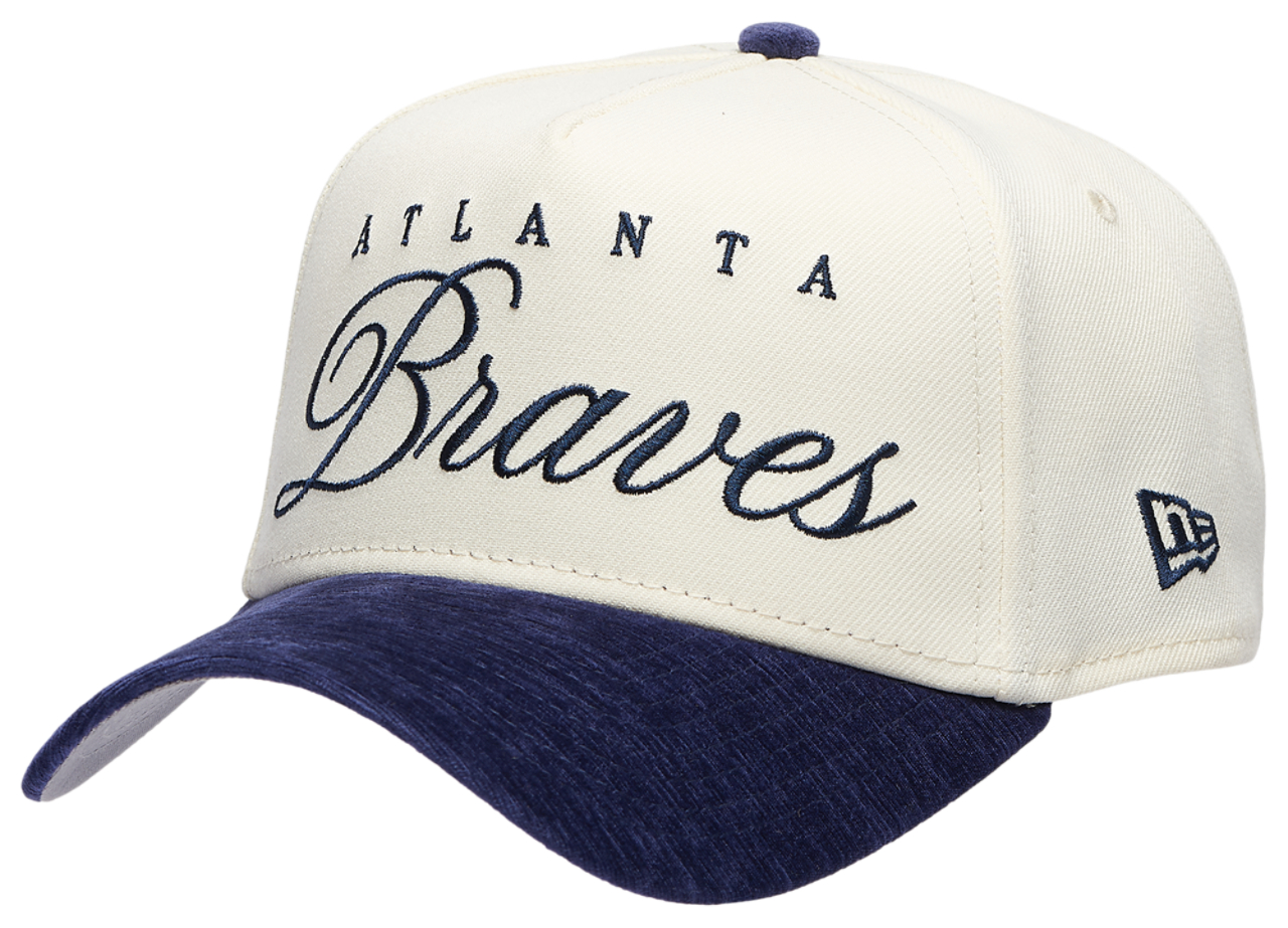 New Era Braves 2 Tone Velvet Scrip Cap Image 1 of 5. Tap to open photo gallery.
