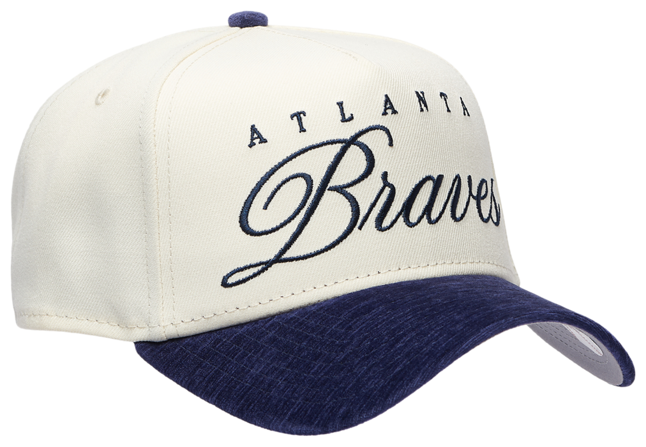 New Era Braves 2 Tone Velvet Scrip Cap Image 3 of 5. Tap to open photo gallery.