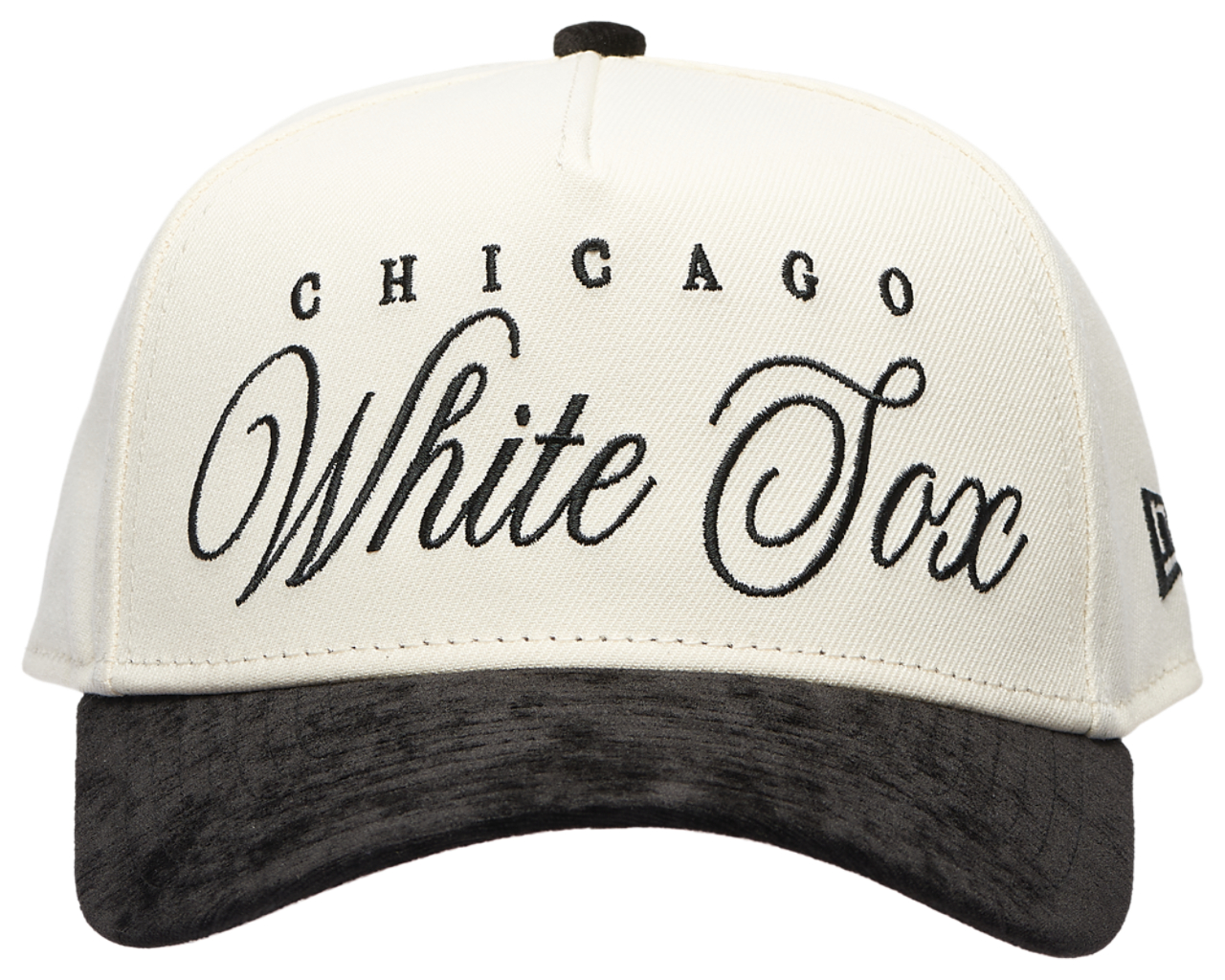 New Era White Sox 2 Tone Velvet Script Cap Image 2 of 5. Tap to open photo gallery.