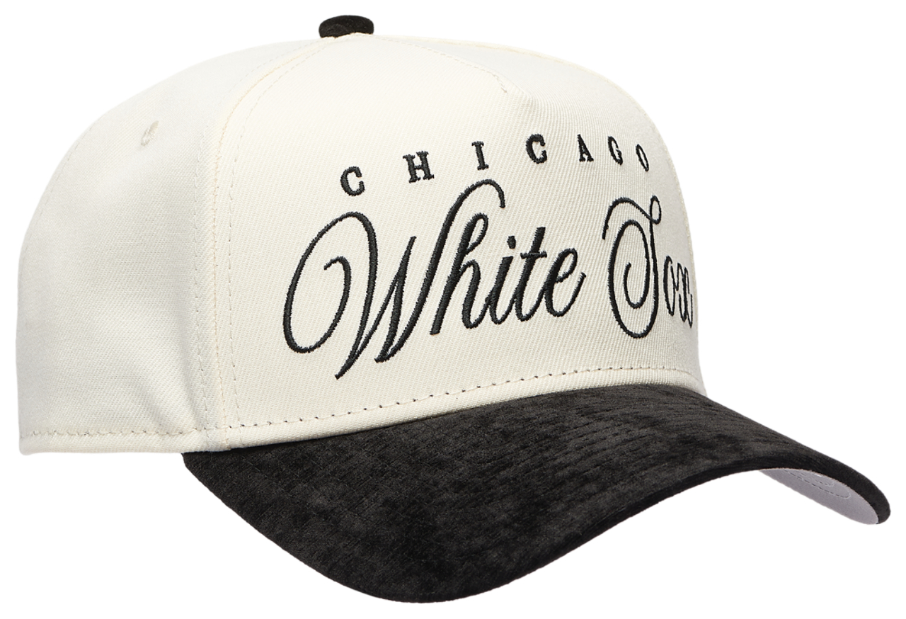 New Era White Sox 2 Tone Velvet Script Cap Image 3 of 5. Tap to open photo gallery.