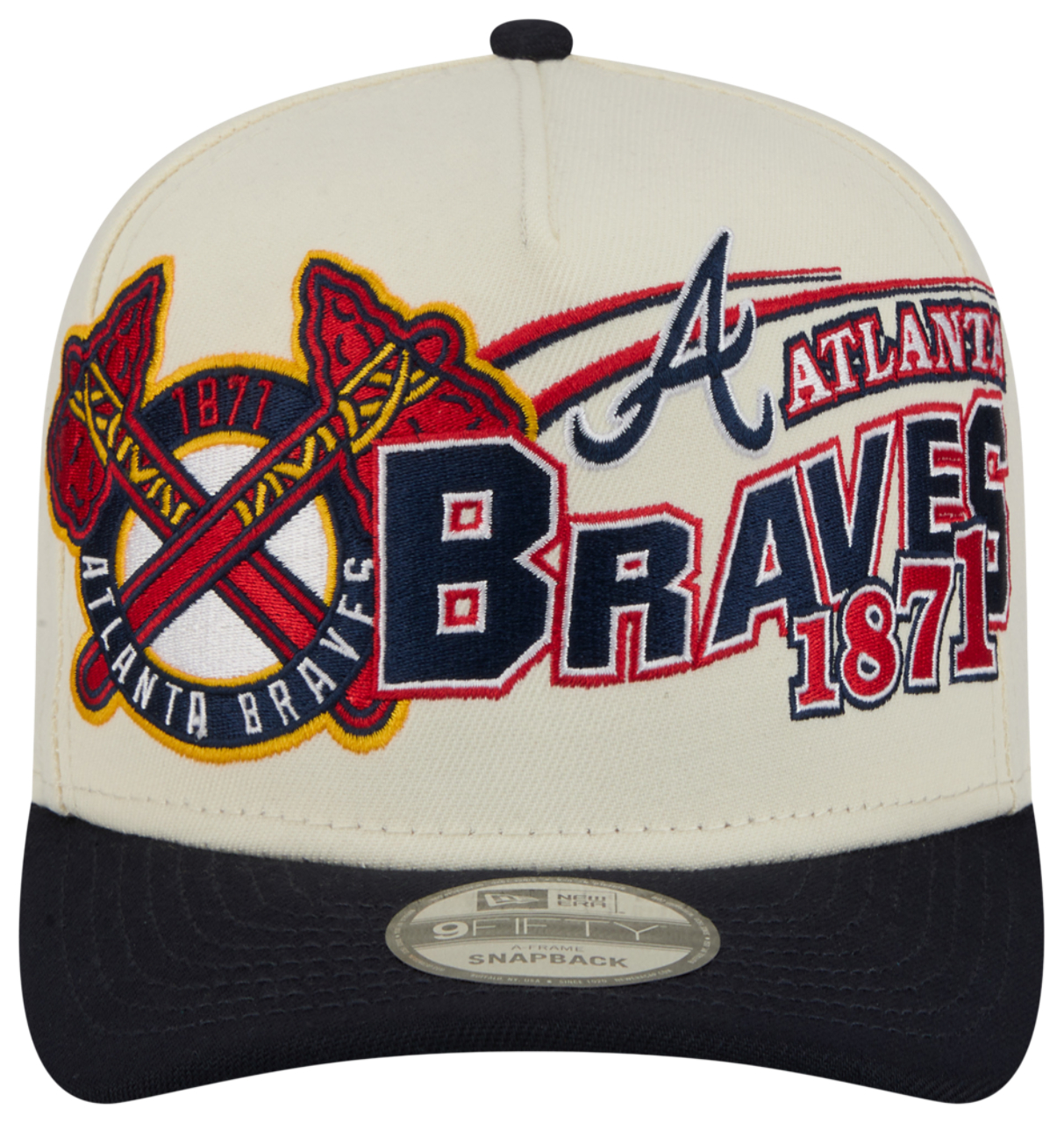 New Era Braves 9FIFTY A-Frame Classic Cap Image 2 of 7. Tap to open photo gallery.