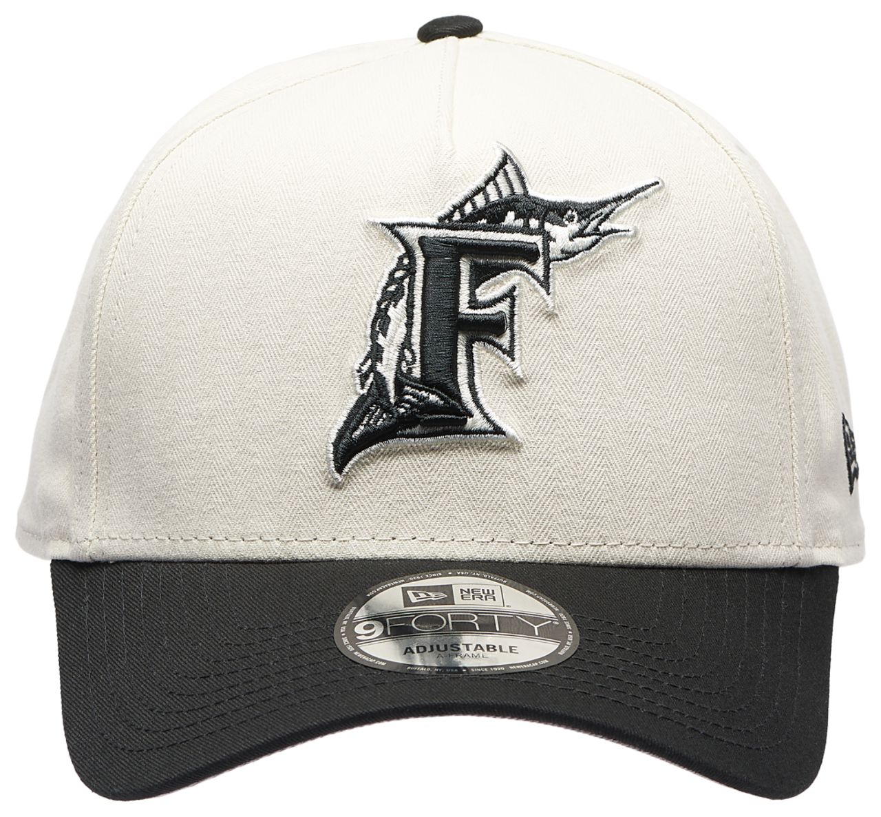 New Era Marlins 940AF Herringbone Cap Image 2 of 5. Tap to open photo gallery.