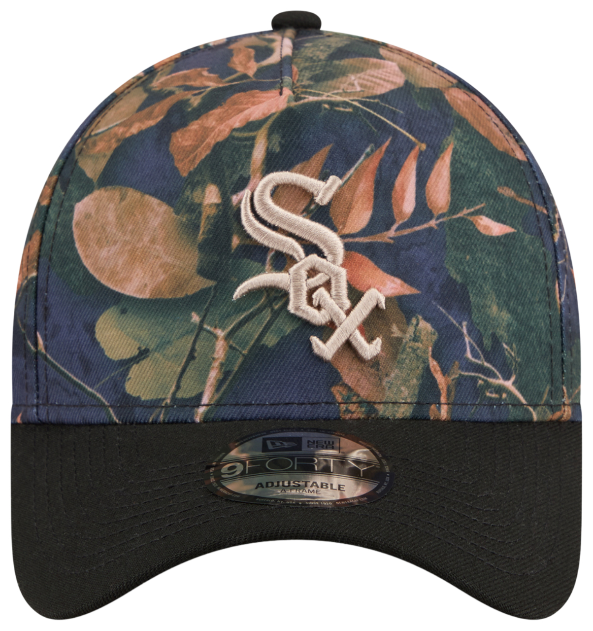 New Era White Sox 9FORTY A-Frame Leaves Cap Image 2 of 7. Tap to open photo gallery.