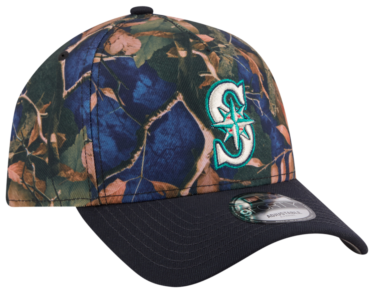 New Era Mariners 9FORTY A-Frame Leaves Cap Image 3 of 7. Tap to open photo gallery.