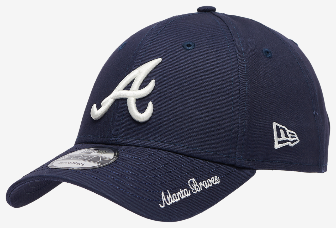 New Era Braves Visor Script 9FORTY Cap Image 1 of 5. Tap to open photo gallery.