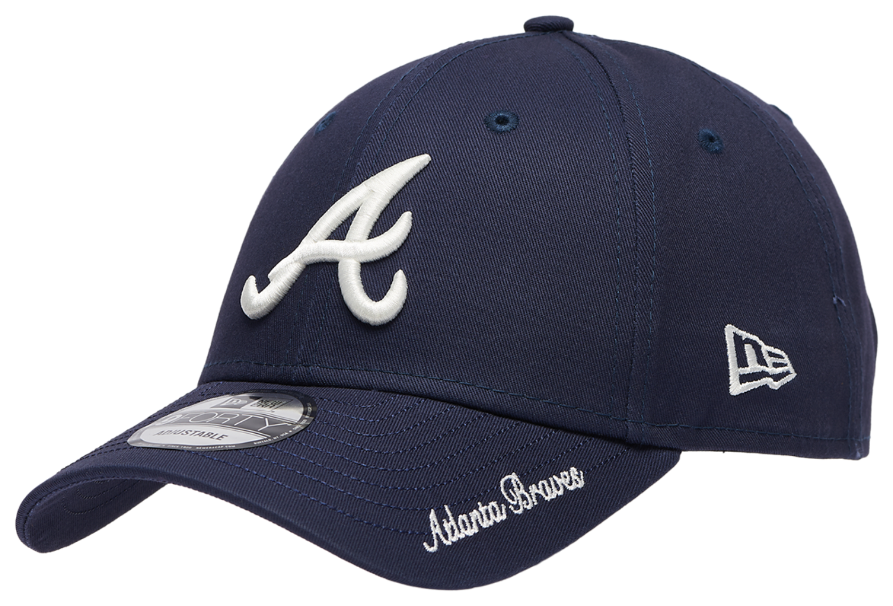 New Era Braves Visor Script 9FORTY Cap Image 1 of 5. Tap to open photo gallery.