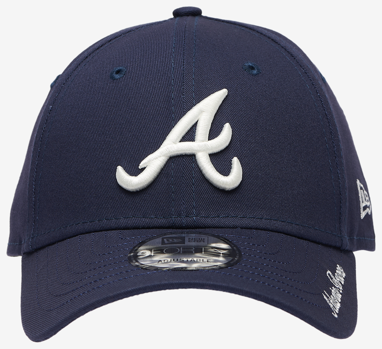 New Era Braves Visor Script 9FORTY Cap Image 2 of 5. Tap to open photo gallery.