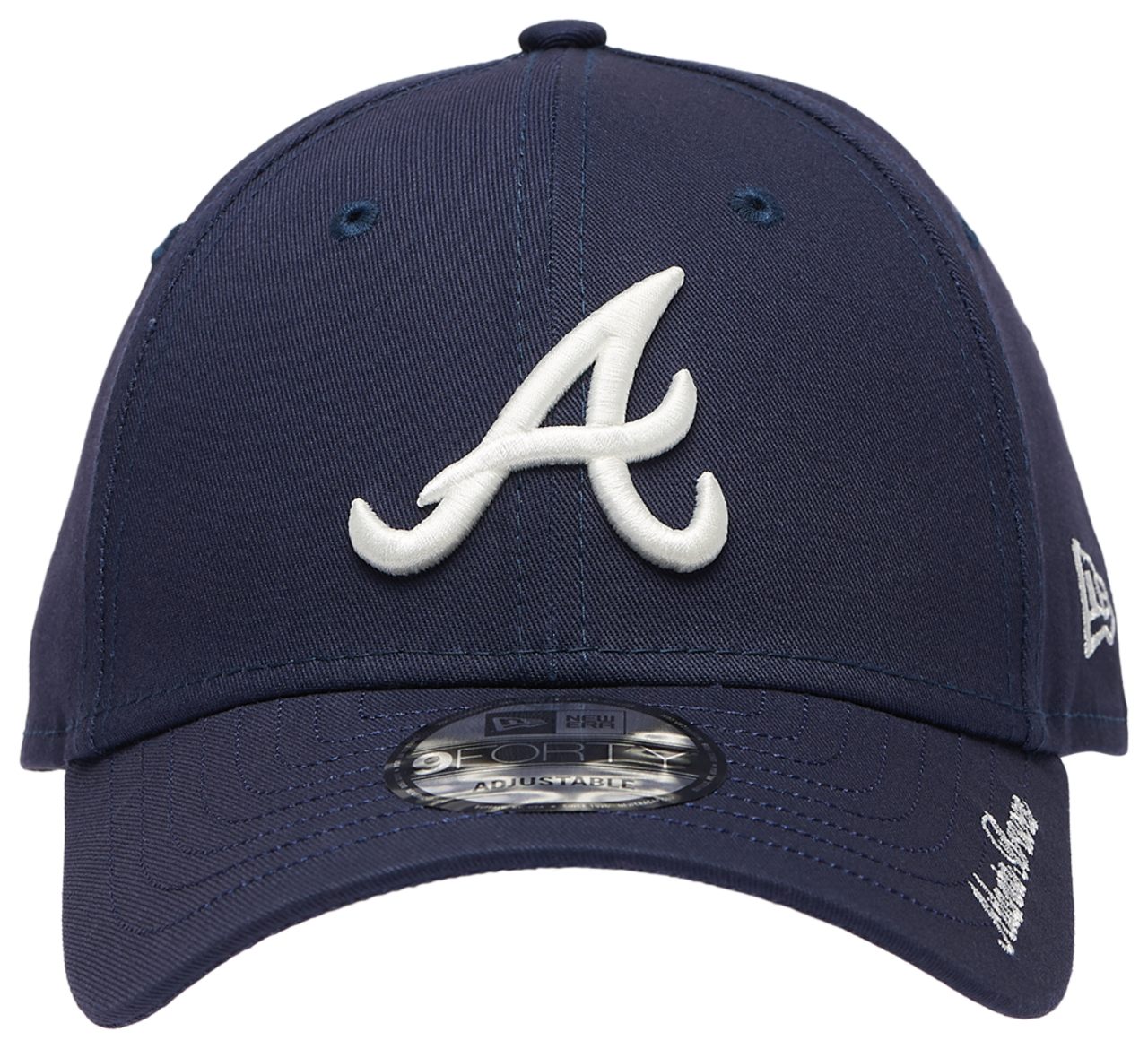 New Era Braves Visor Script 9FORTY Cap Image 2 of 5. Tap to open photo gallery.