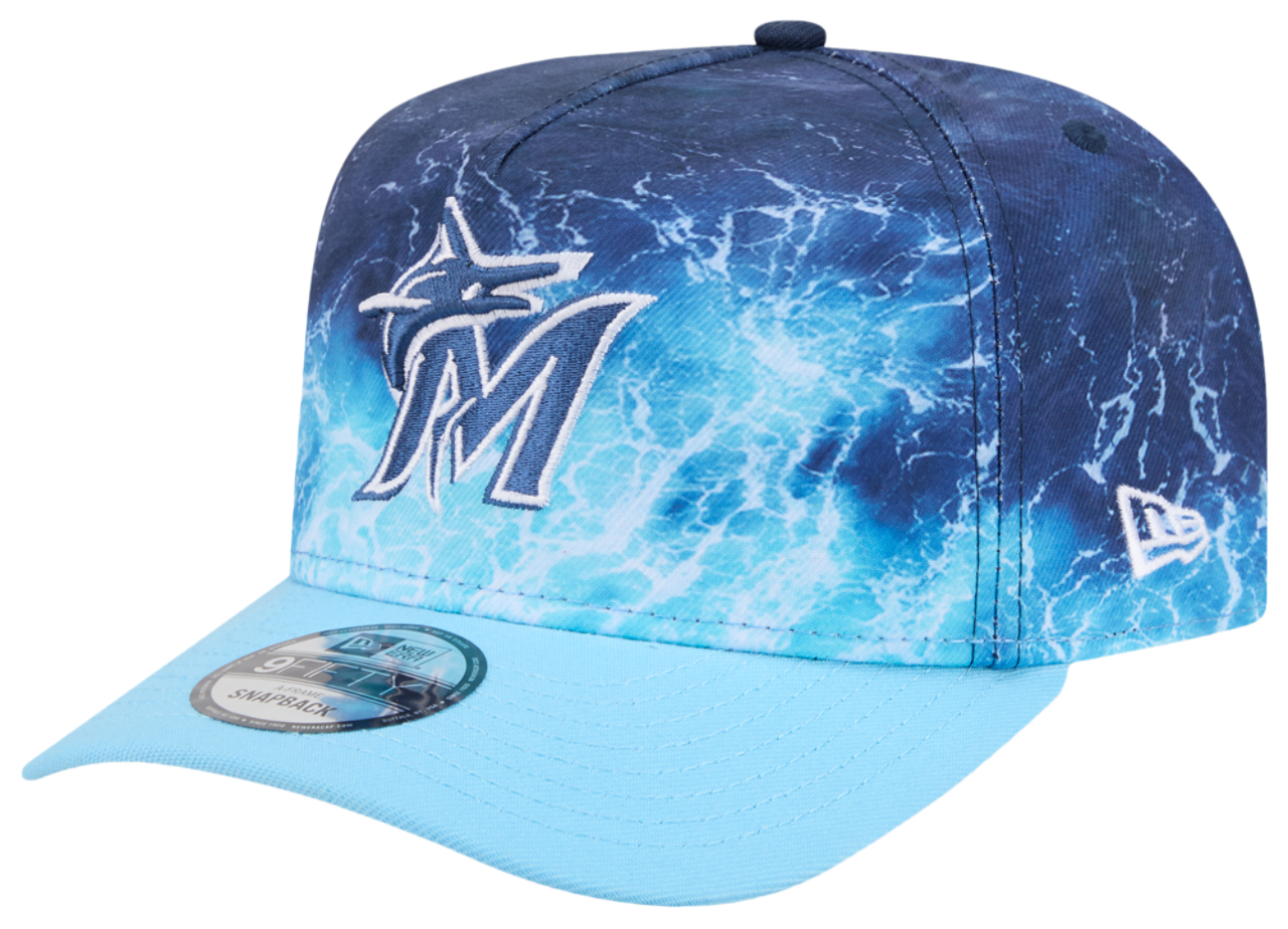 New Era Marlins Deep Water 950 A Frame Cap Image 1 of 7. Tap to open photo gallery.