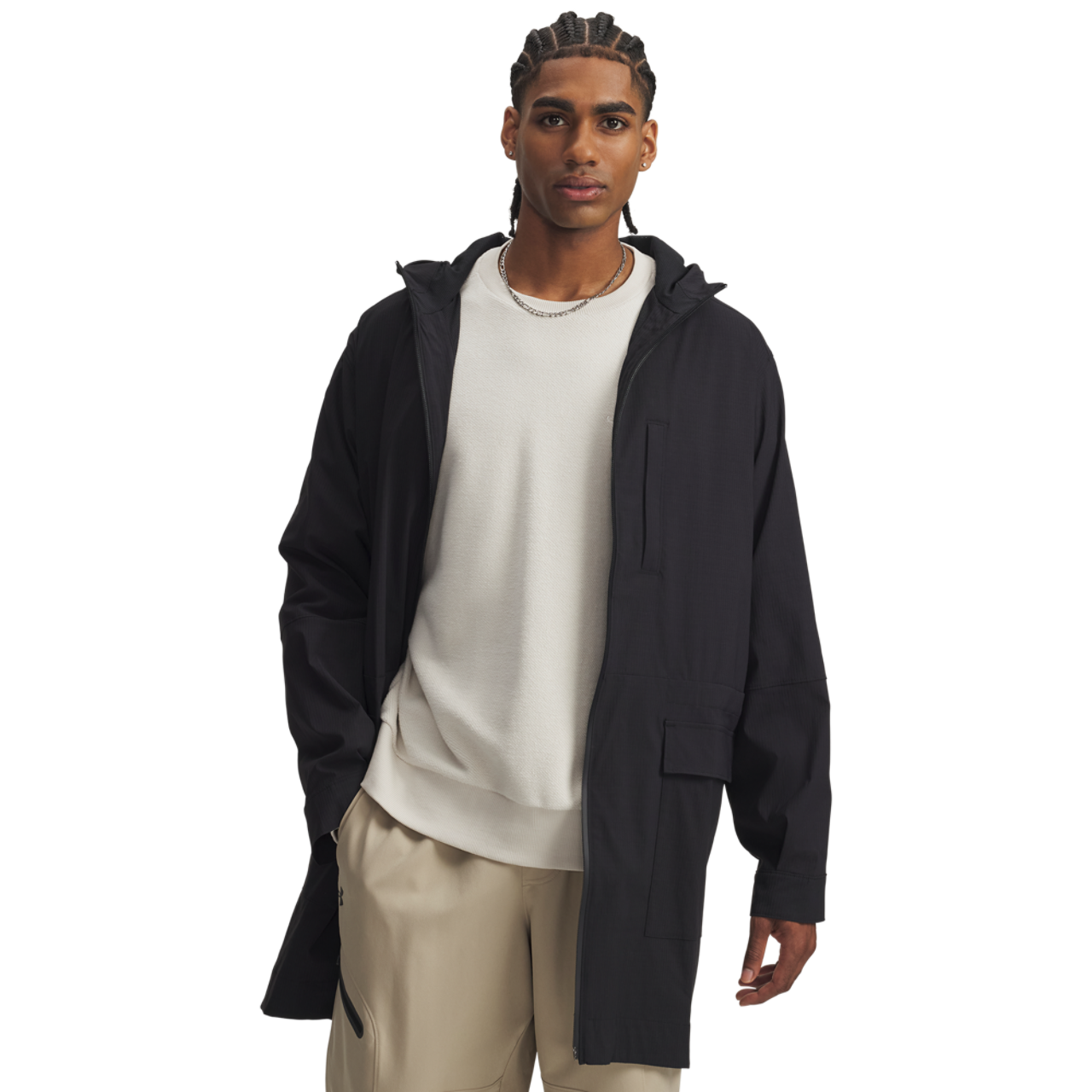 Under Armour Unstoppable Textured Long Jacket Image 1 of 3. Tap to open photo gallery.