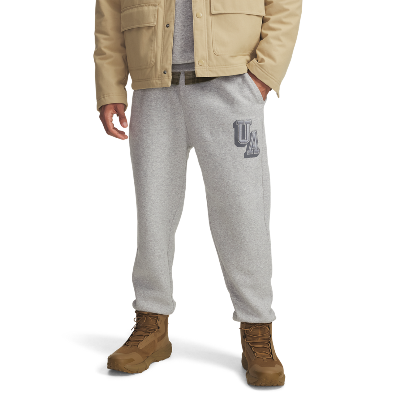 Under Armour Icon Fleece Graphic Joggers Image 3 of 3. Tap to open photo gallery.