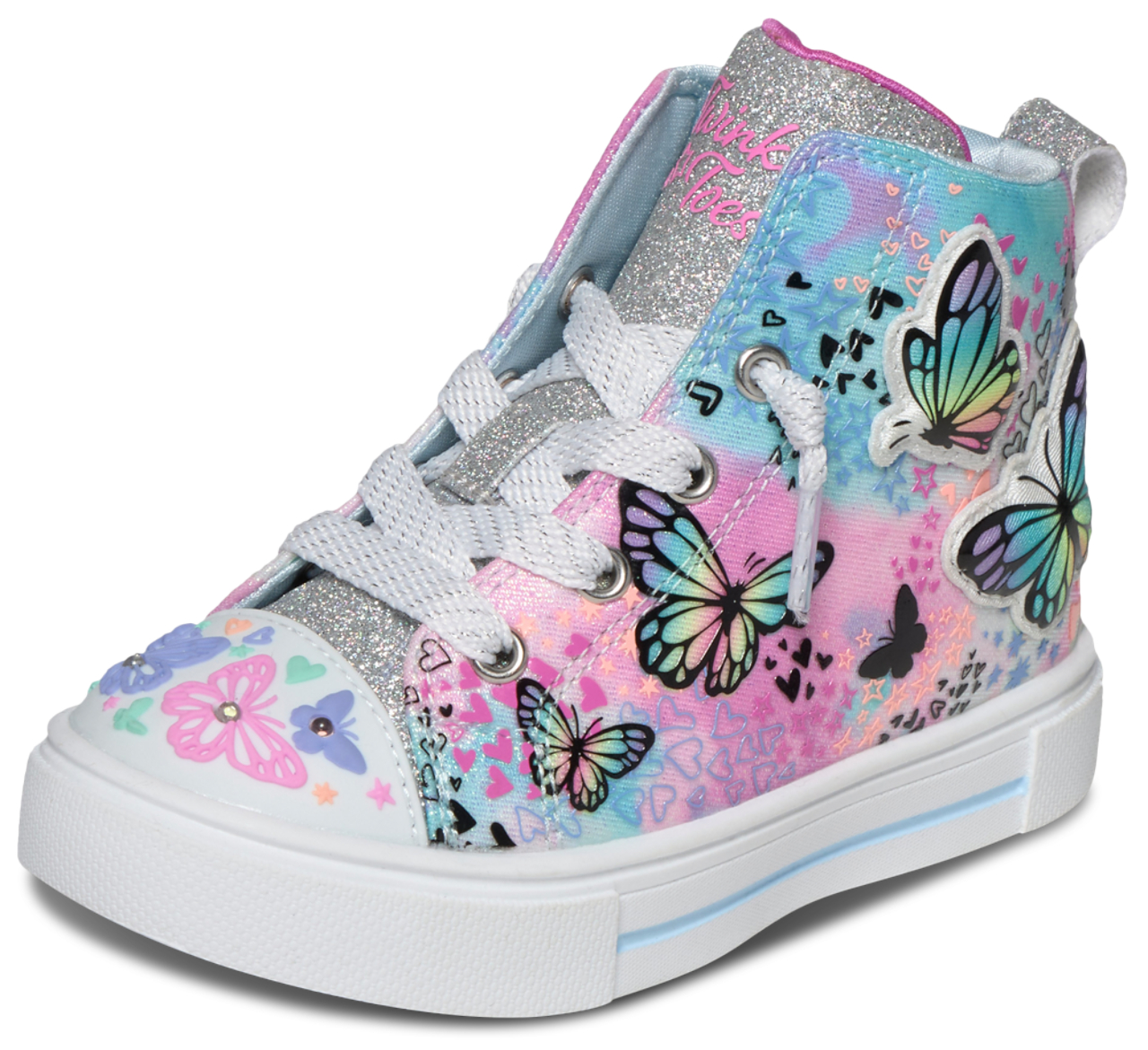 Skechers Butterfly Twist Off Lace High Top Sneaker Image 2 of 3. Tap to open photo gallery.