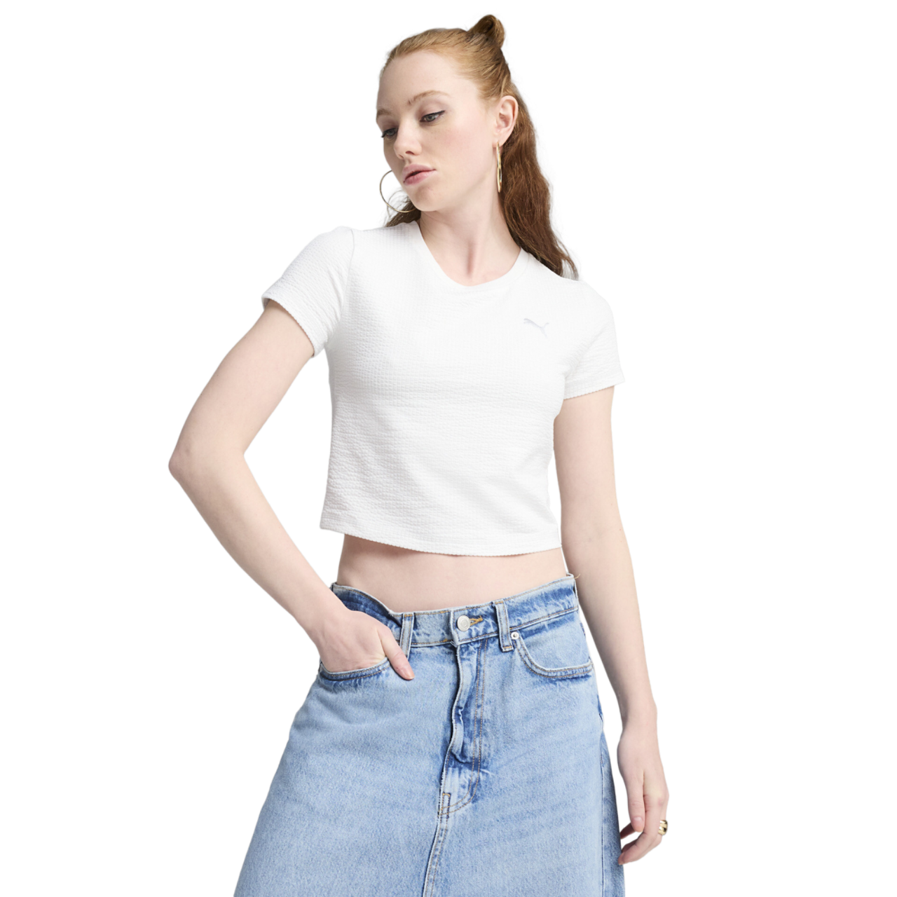 PUMA DARE TO TEXTURED BABY TEE Image 1 of 4. Tap to open photo gallery.