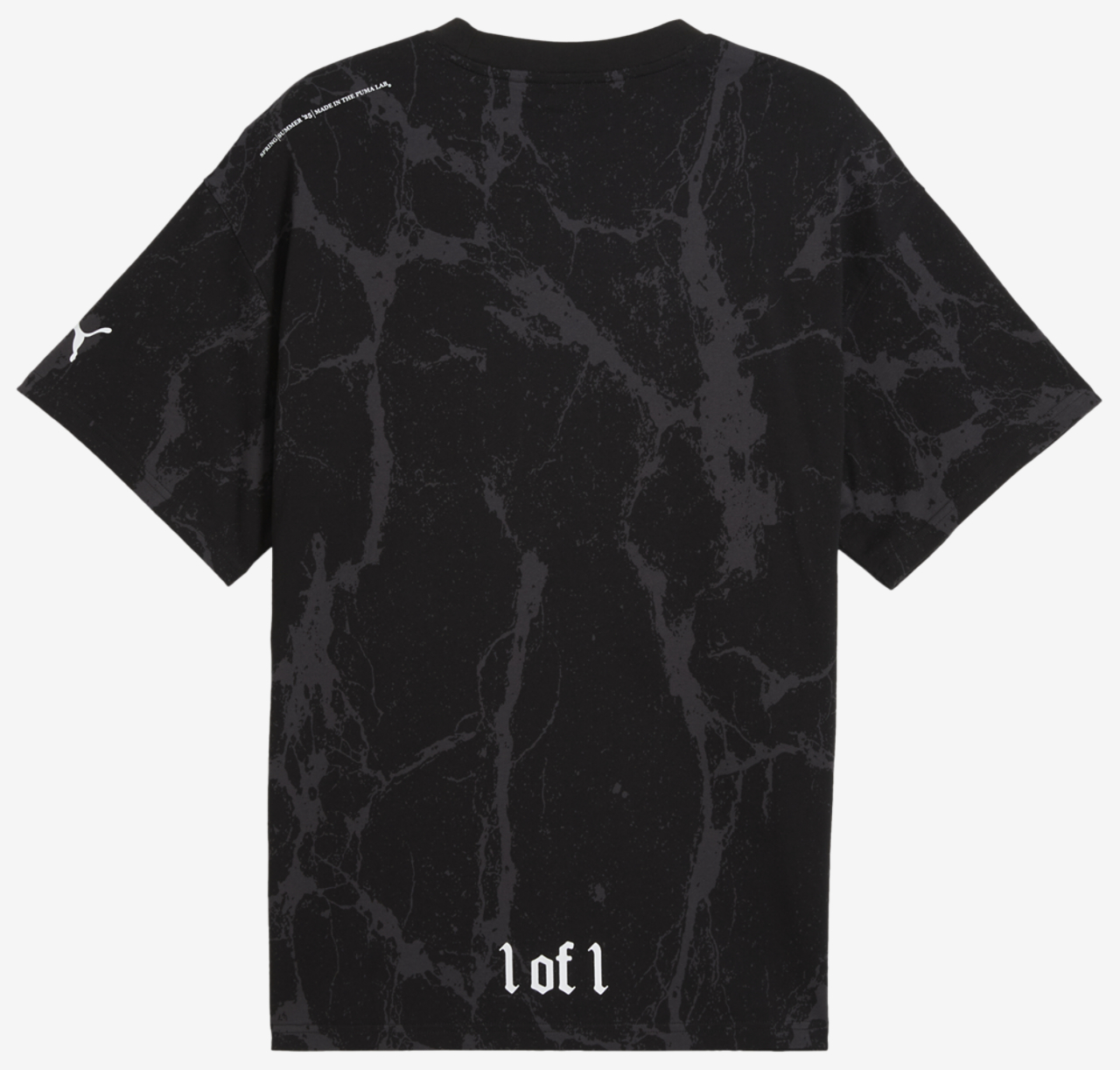 PUMA Melo LaFrance Written in Chrome Marble T-Shirt Image 2 of 2. Tap to open photo gallery.