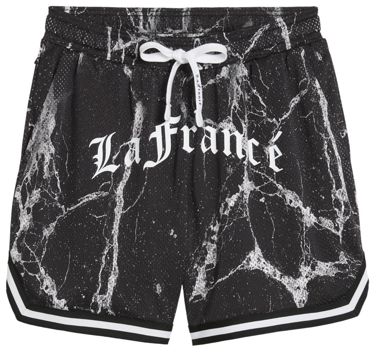 PUMA Melo LaFrance Written in Chrome AOP Shorts Image 1 of 2. Tap to open photo gallery.