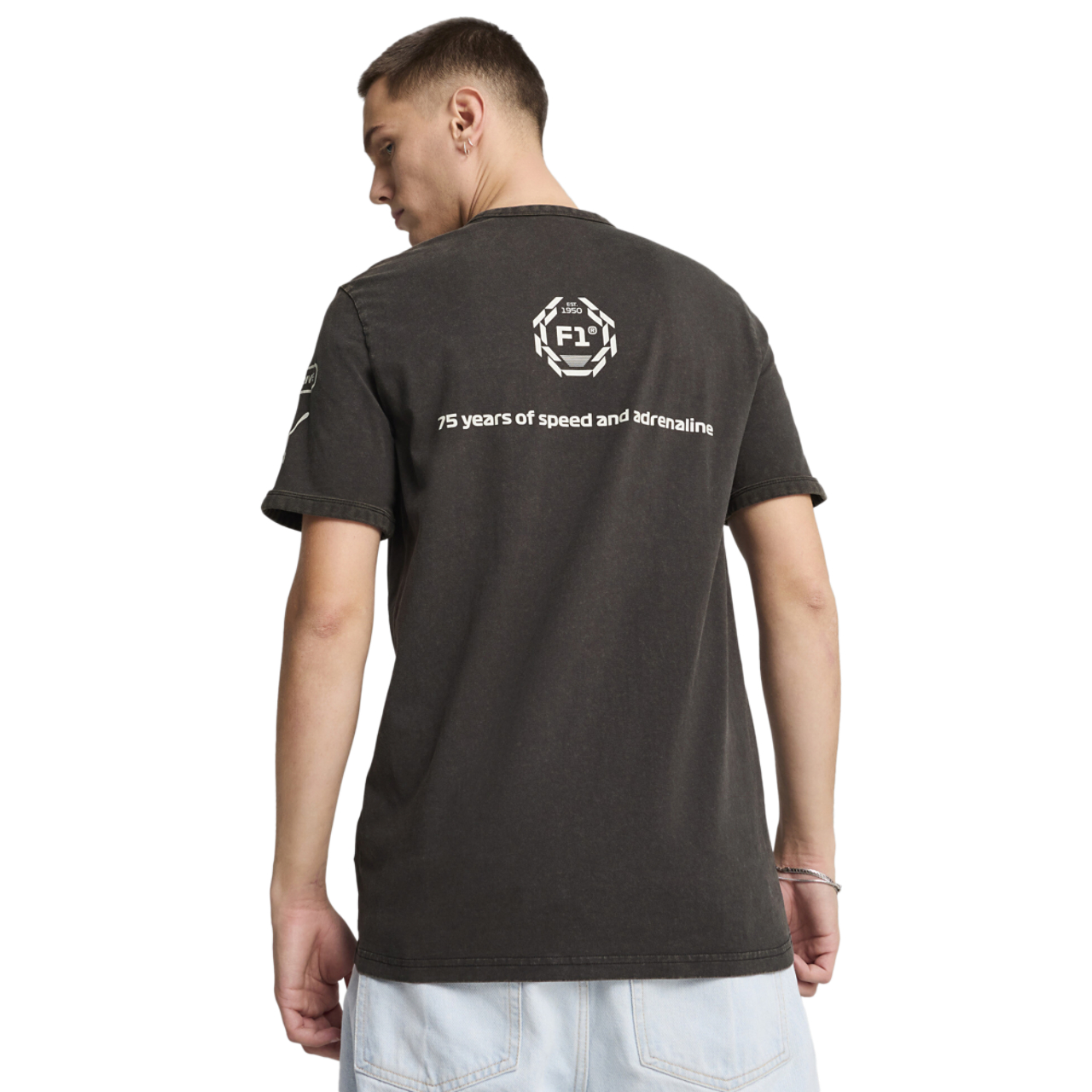 PUMA F1 Graphic Ringer T-Shirt Image 2 of 5. Tap to open photo gallery.